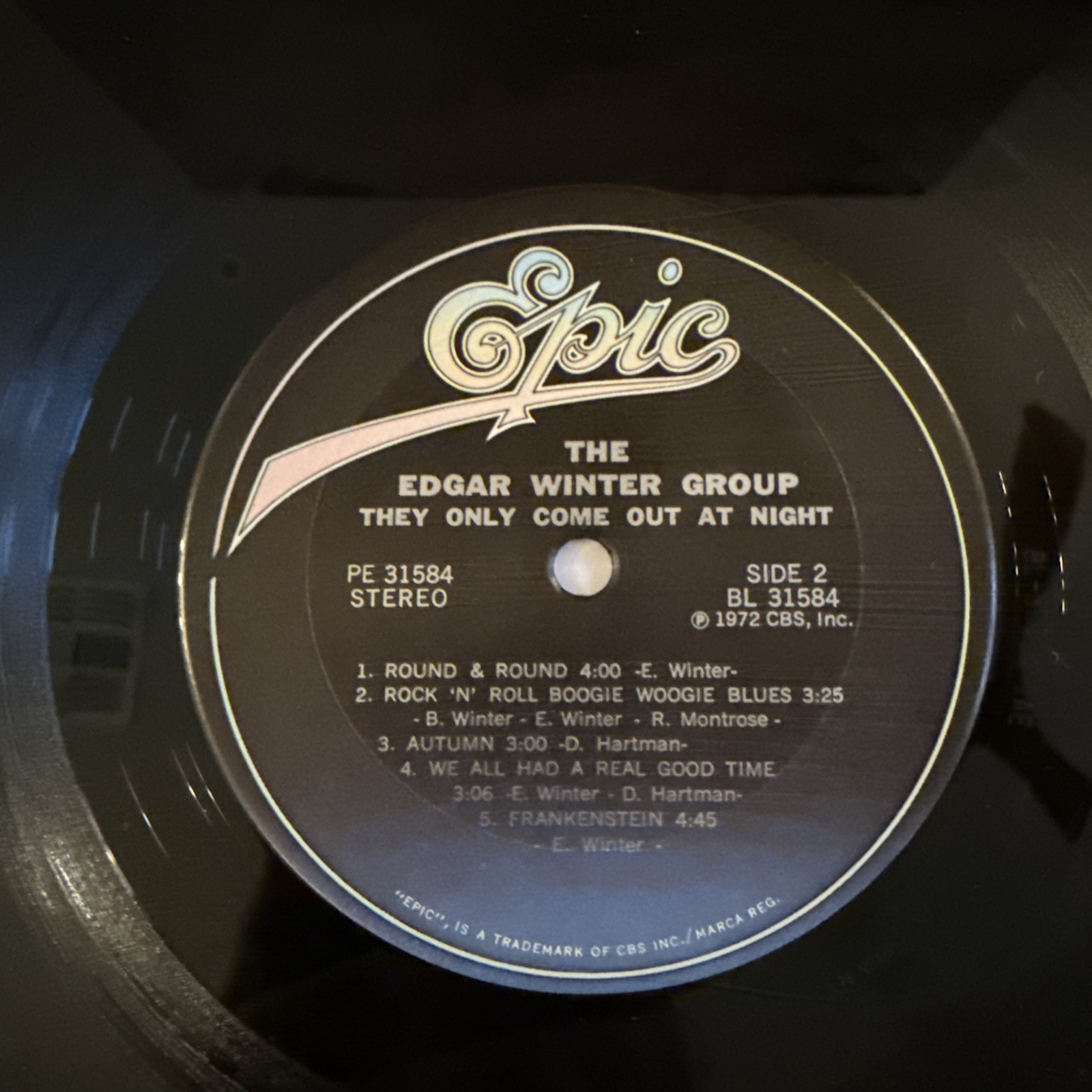 EDGAR WINTER GROUP: They Only Come Out At Night LP 1982 Reissue EPIC VG+/VG