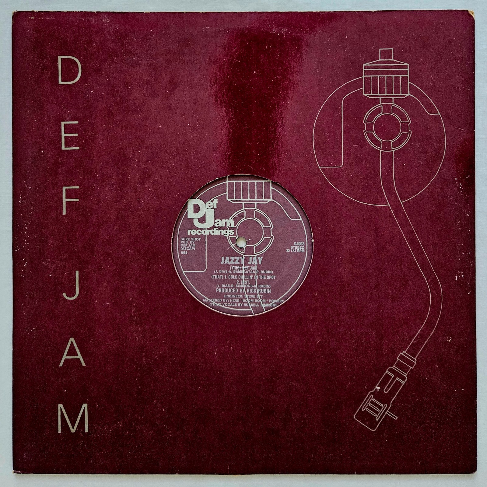 1985 – JAZZY JAY – DEF JAM / COLD CHILLIN’ IN THE SPOT – DEF JAM MAROON OG PRESS