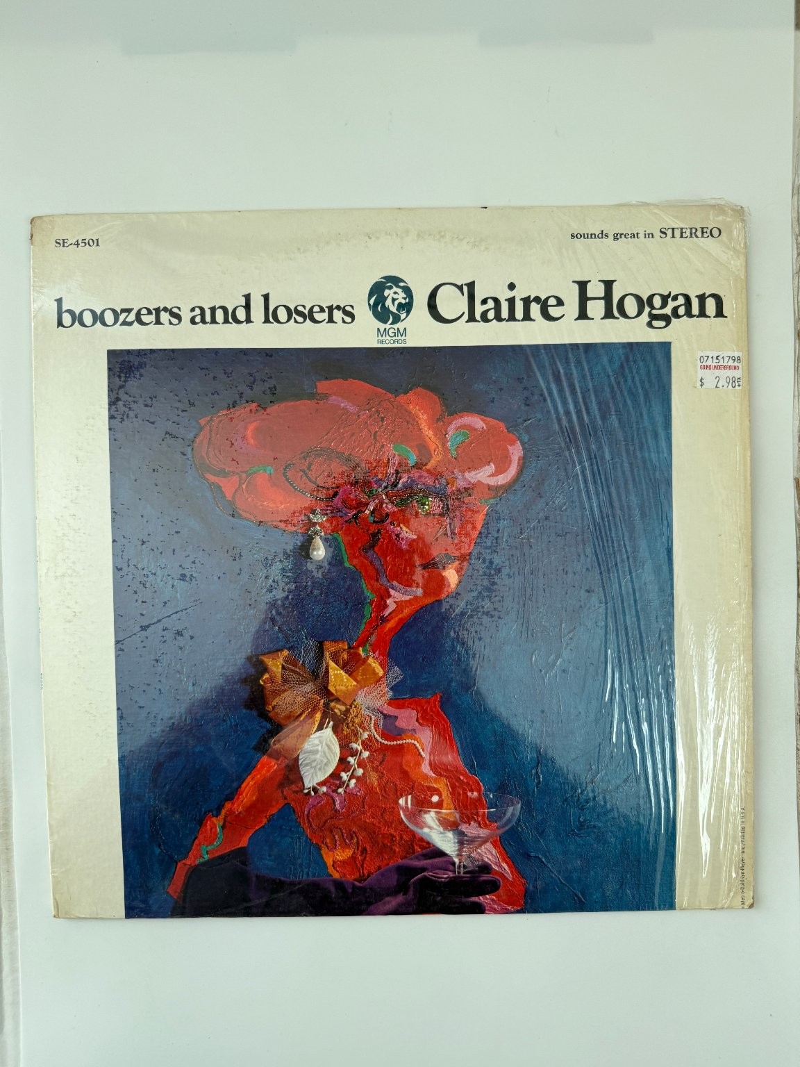 Claire Hogan – Boozers and Losers 12″ Record 33 RPM MGM Jazz Stereo Shrink