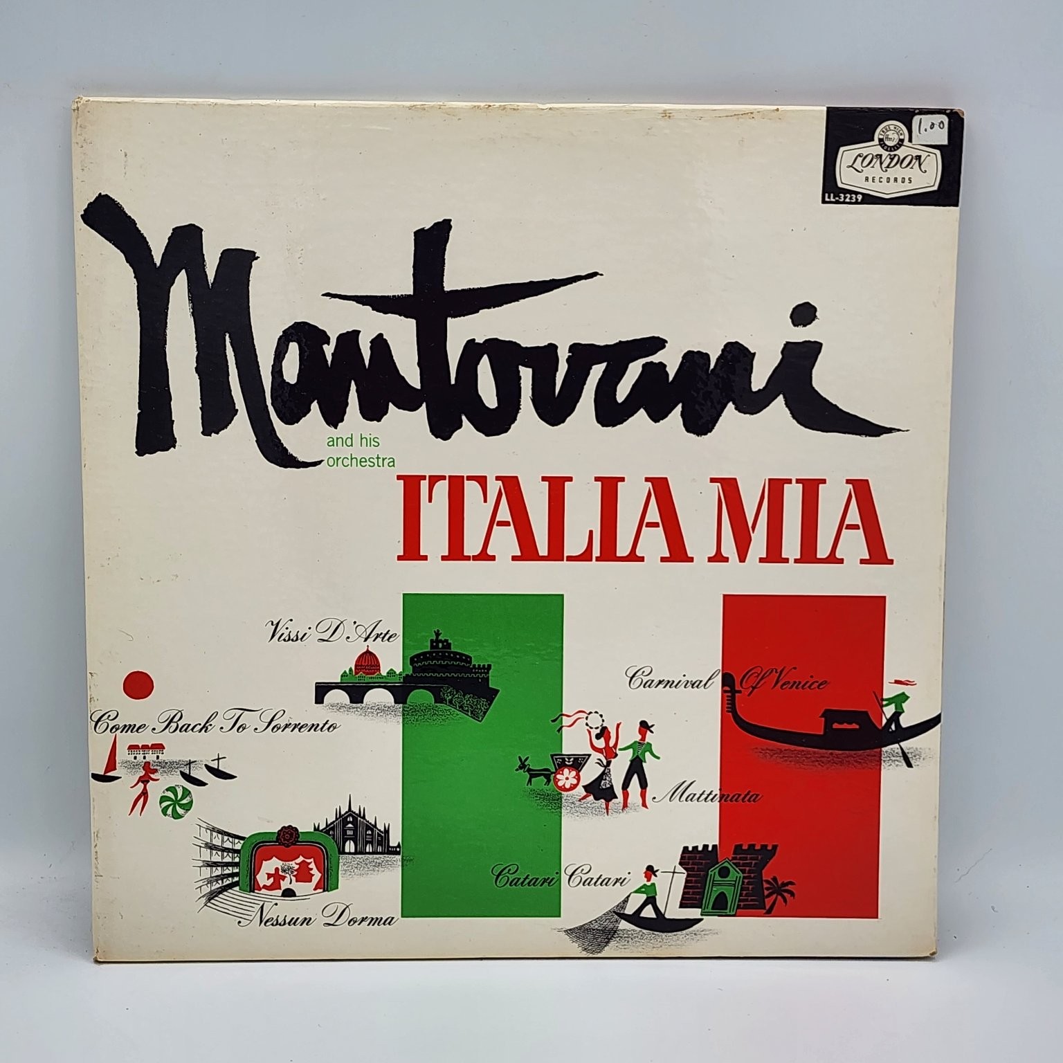 Mantovani – Italia Mia LP Record 1954 London Records Classical Easy Listening 33