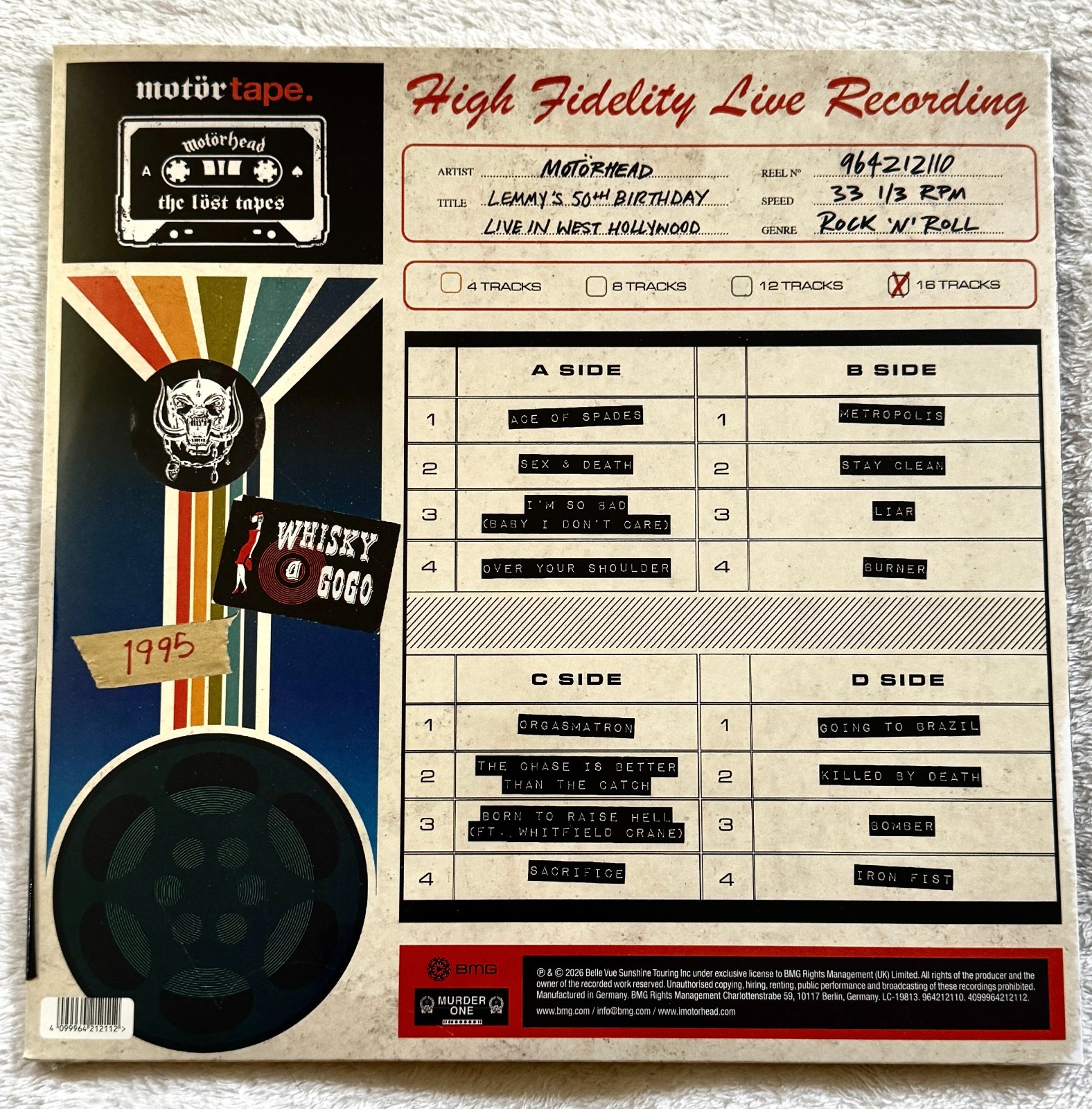 MOTORHEAD RECORD THE LOST TAPES, SEALED RSD LP Vol. 7 Lemmy’s Birthday LIVE 1995