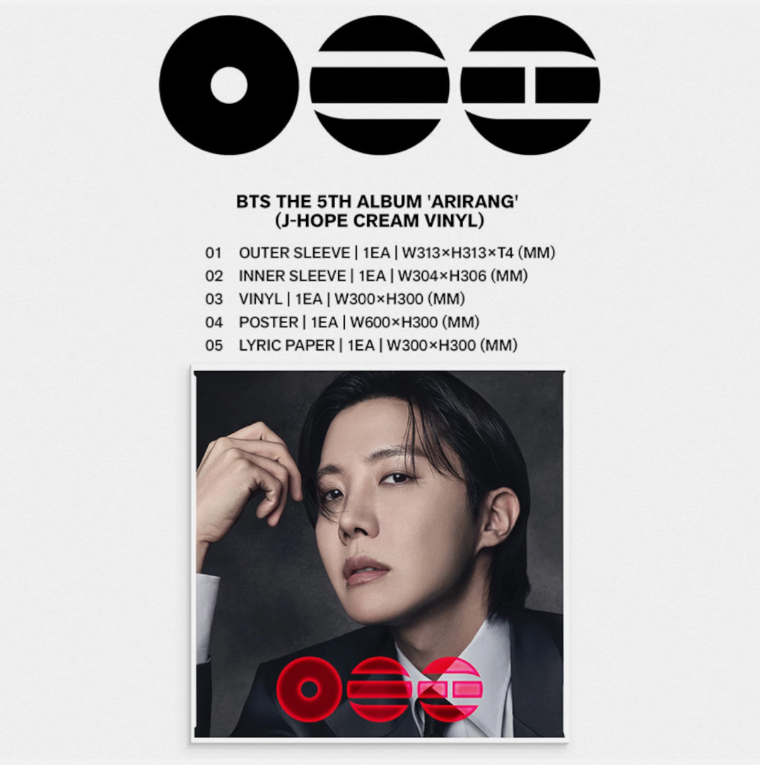 Official BTS Arirang 5th Album Vinyl LP [J-HOPE] Ver. NEW [FREE SHIPPING]