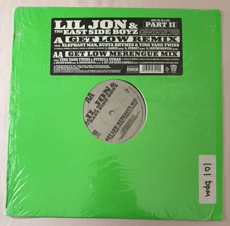 LIL JON & THE EAST SIDE BOYZ – GET LOW (REMIX) / GET LOW (MERENGUE MIX) – VINYL