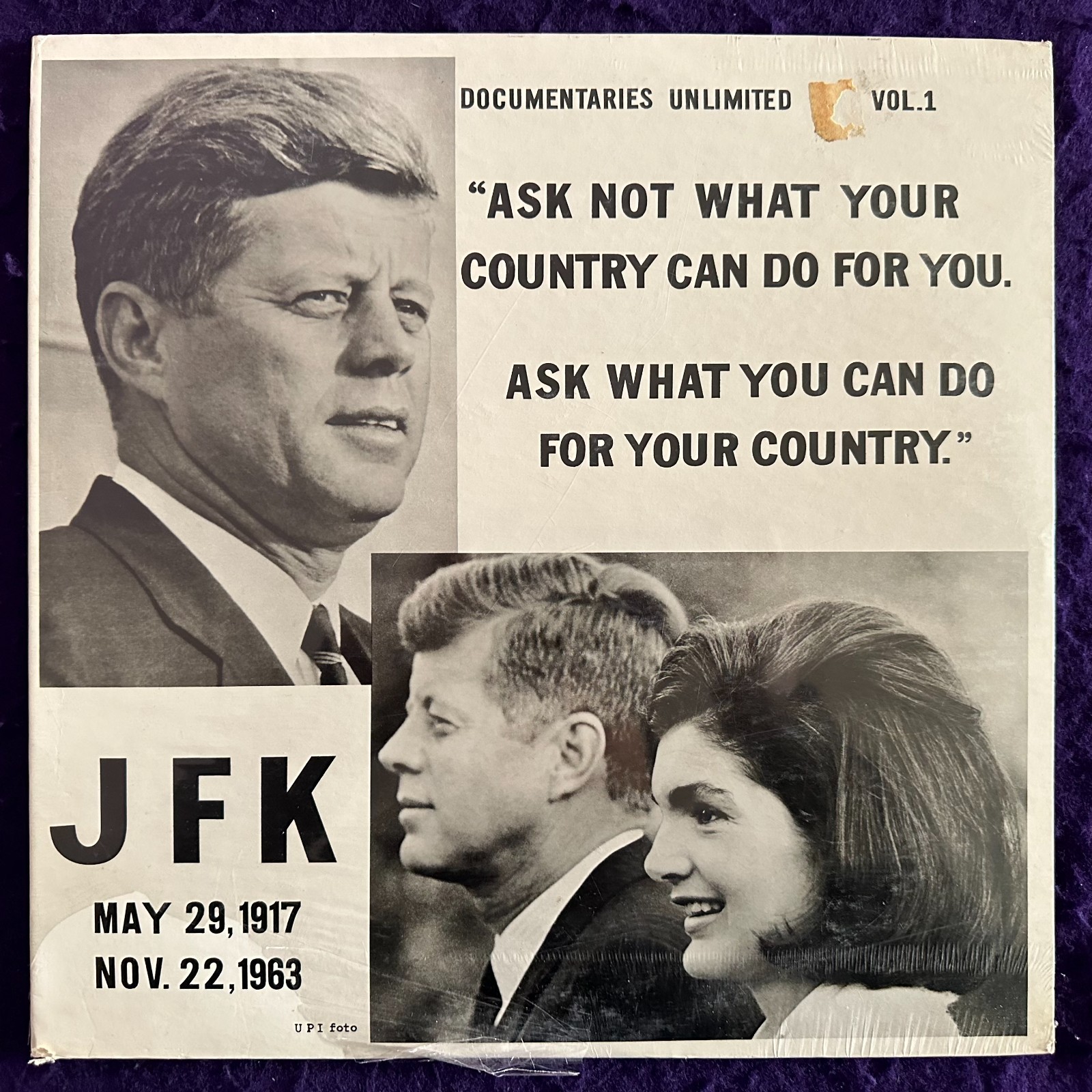 Selaed ~ JFK The Man President 1917-1963 LP ’63 Documentaries Unlimited New MINT