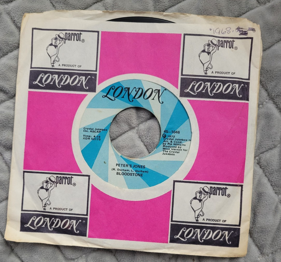 1972 BLOODSTONE Natural High & Peter’s Jones LONDON RECORDS 45-1046 45rpm
