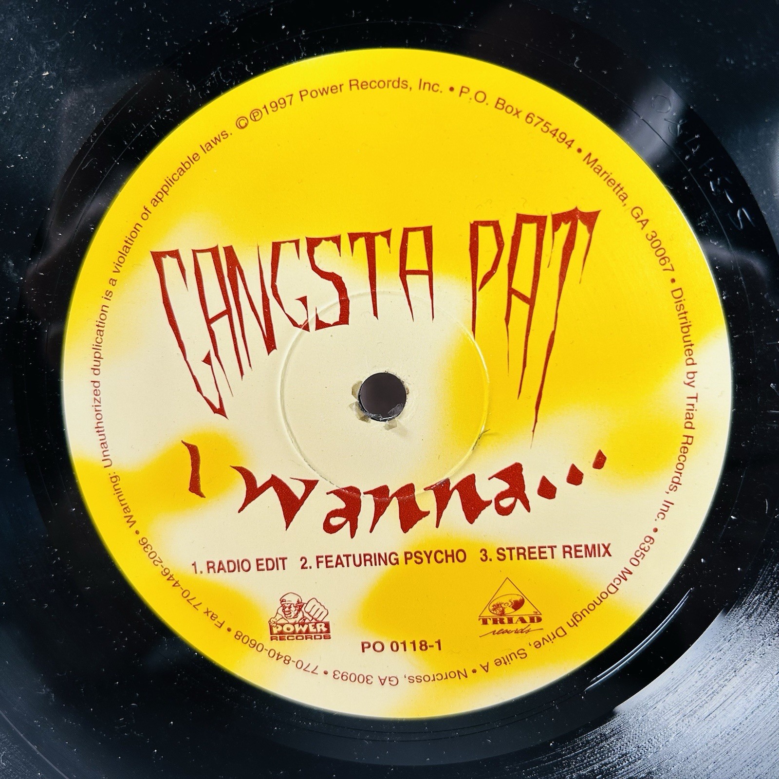 GANGSTA PAT I Wanna 1997 Vinyl LP Radio Psycho Street Remix RARE Promo VIDEO