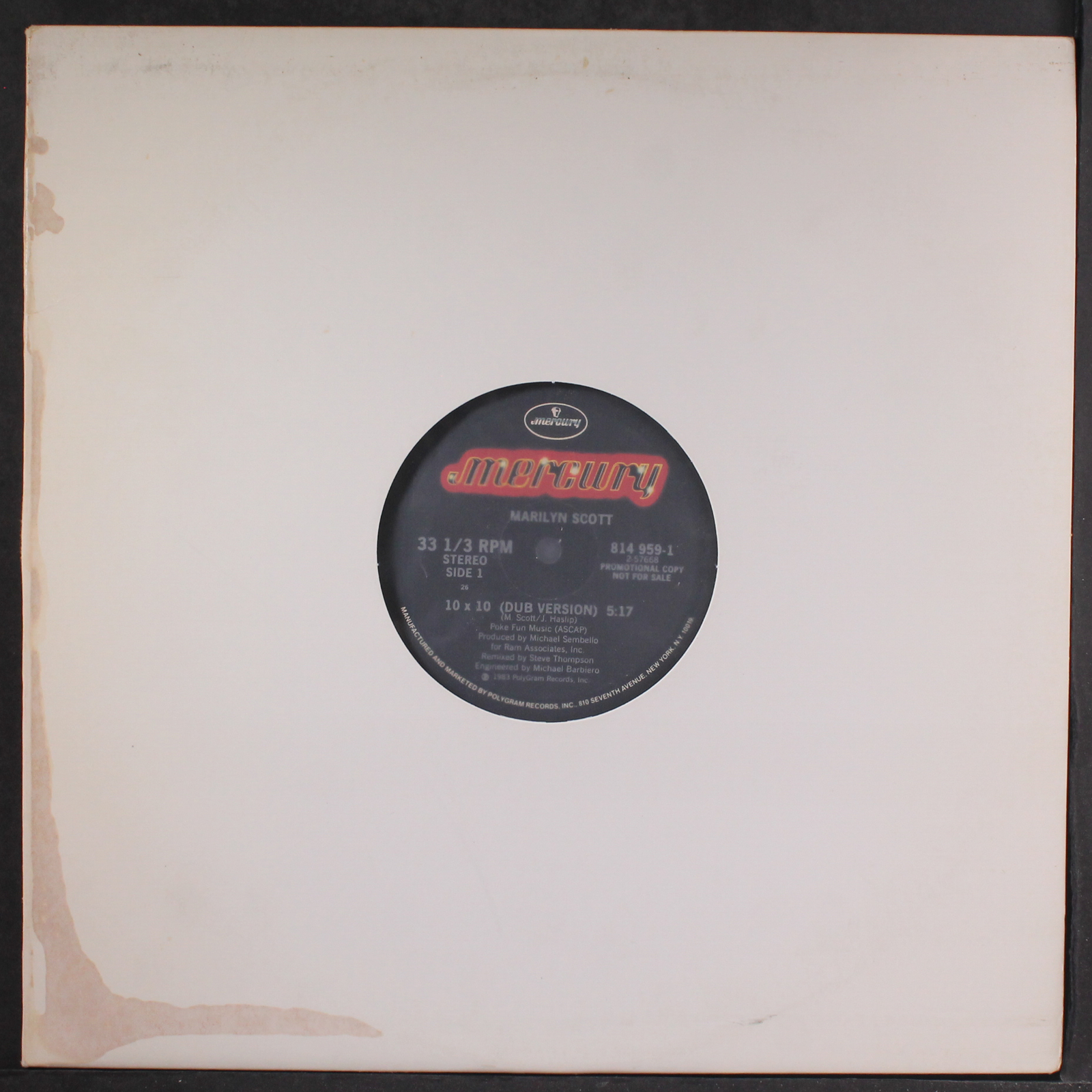 MARILYN SCOTT: 10 x 10 MERCURY 12″ Single 33 RPM