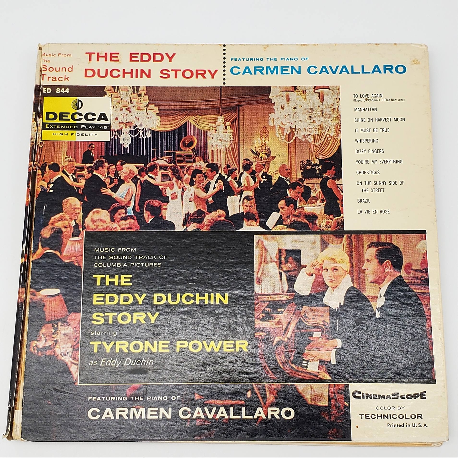 Carmen Cavallaro The Eddy Duchin Story 3x EP Record Decca 1956 ED 844
