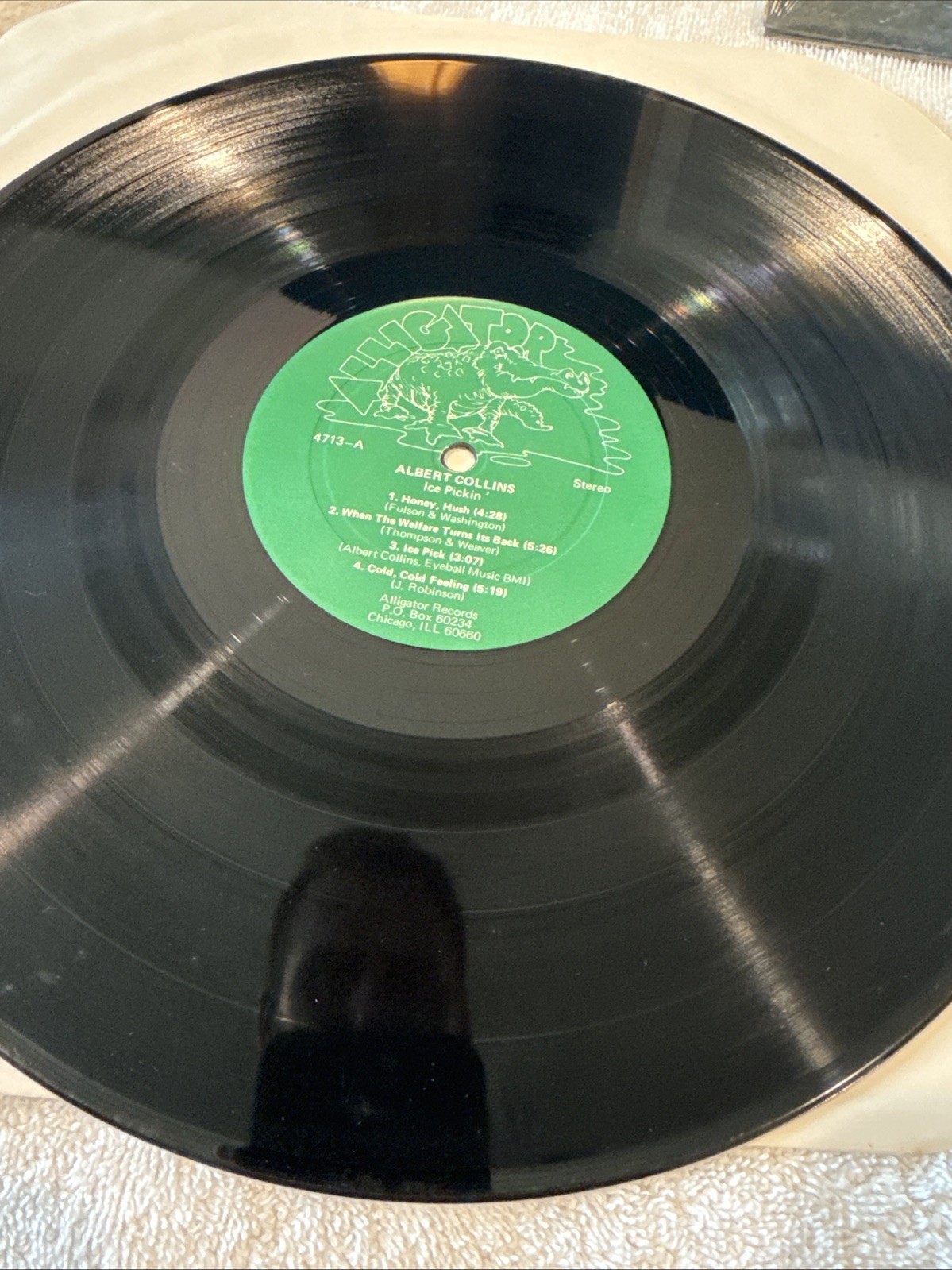 Albert Collins – Ice Pickin’ vinyl 1978 AL4713 Alligator green label Texas Blues