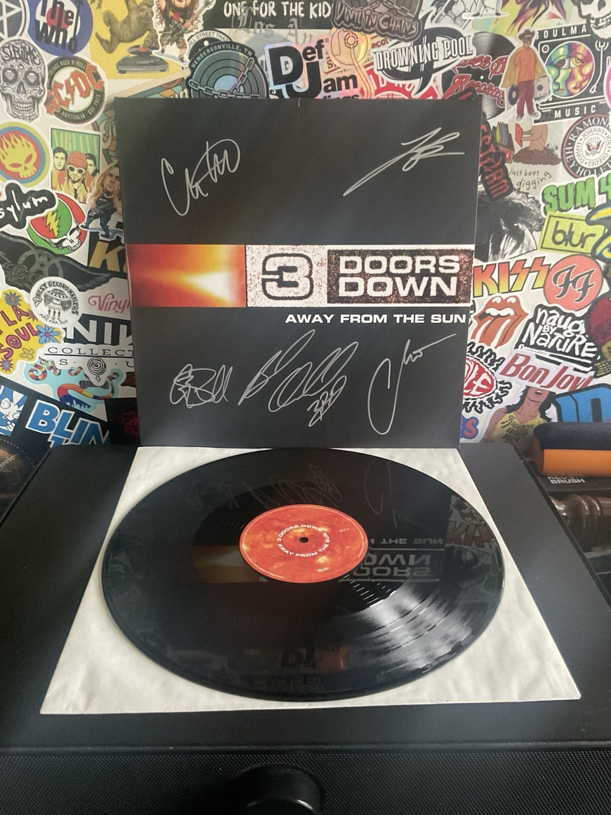 3 DOORS DOWN Away From The Sun 2LP VG+ VINYL AUTOGRAPHED SIGNED VINYL