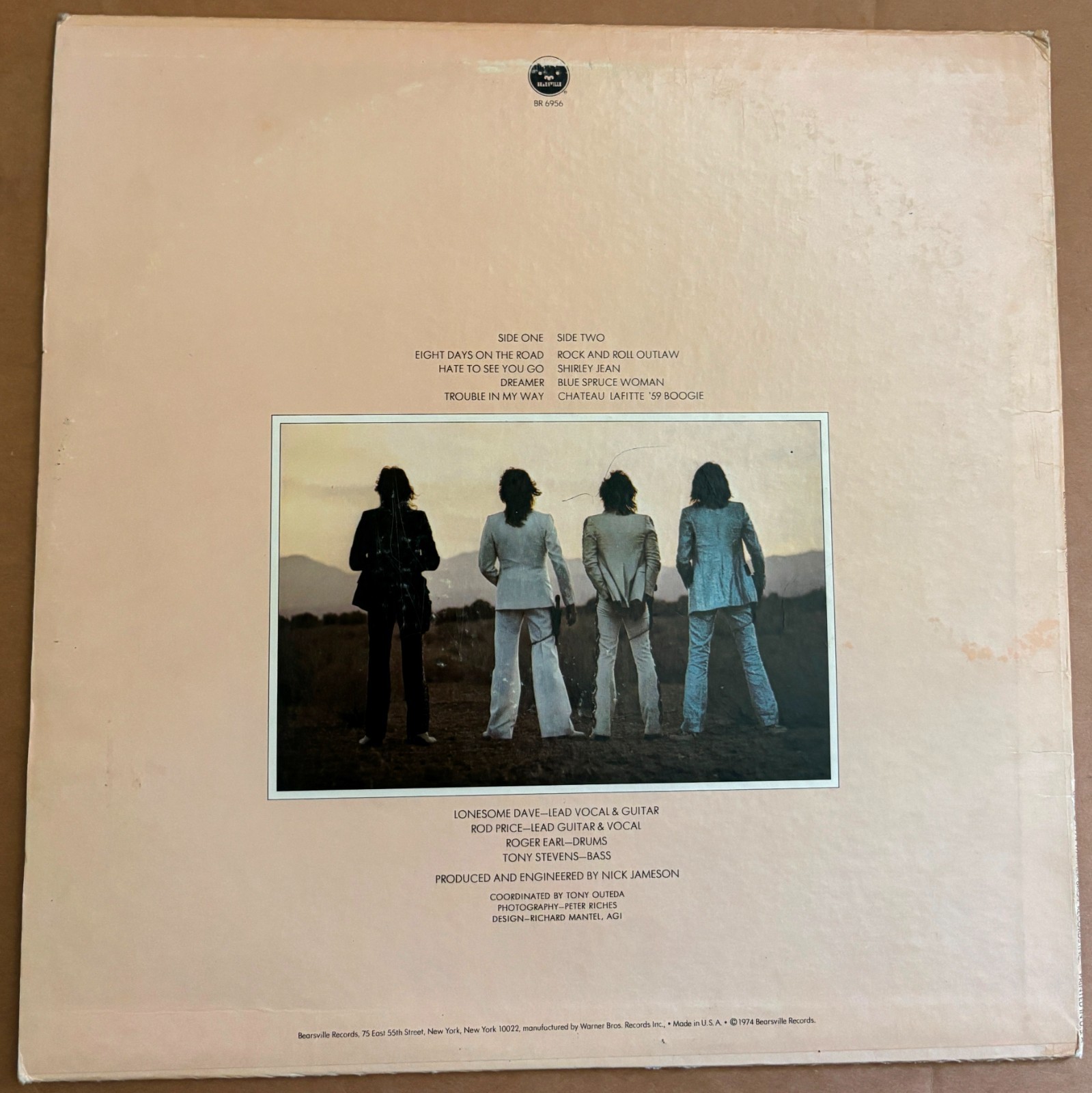FOGHAT – ROCK AND ROLL OUTLAWS LP Vinyl 1974 PROMO COPY