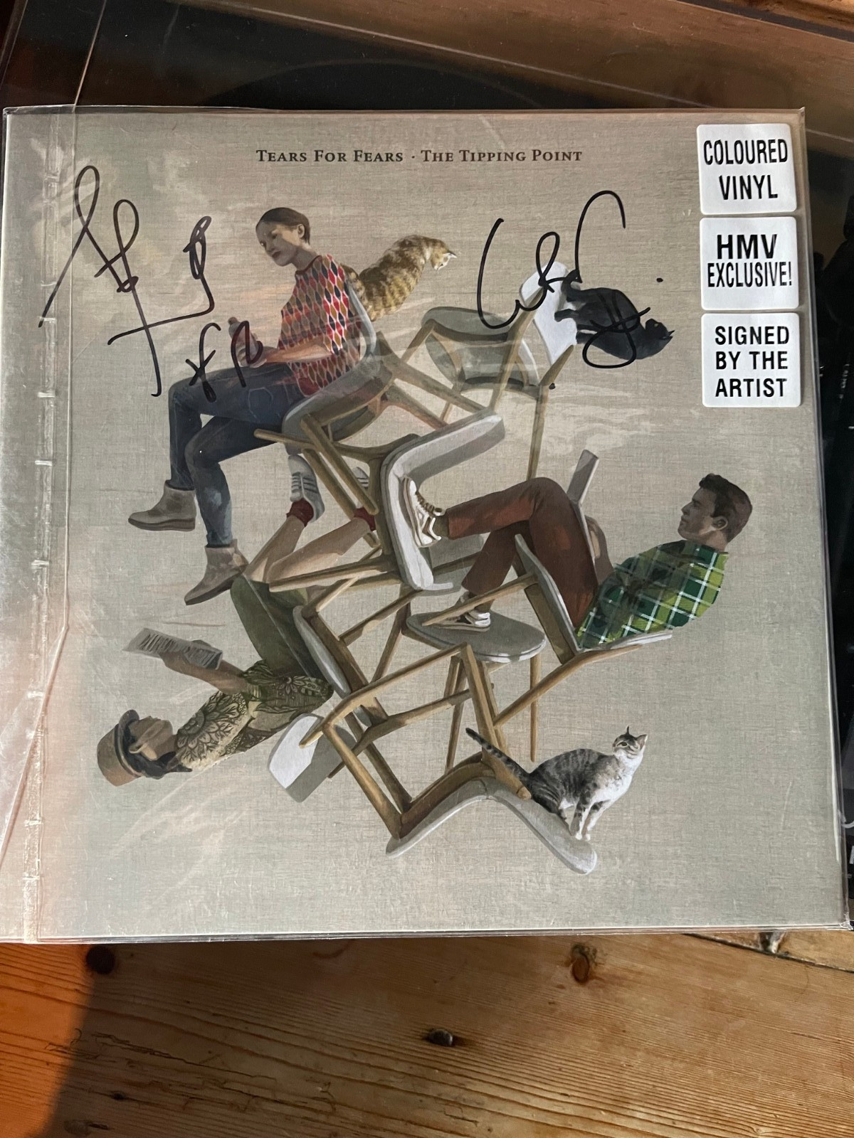 Tears For Fears THE TIPPING POINT UK Coloured Signed Autographed Vinyl LP