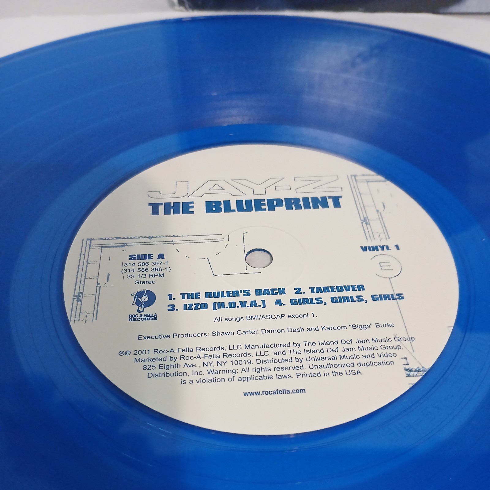 Jay-Z The Blueprint 2lp Blue Vinyl 2001 1st PROMO Press LIMITED W/Insert VG+/NM-