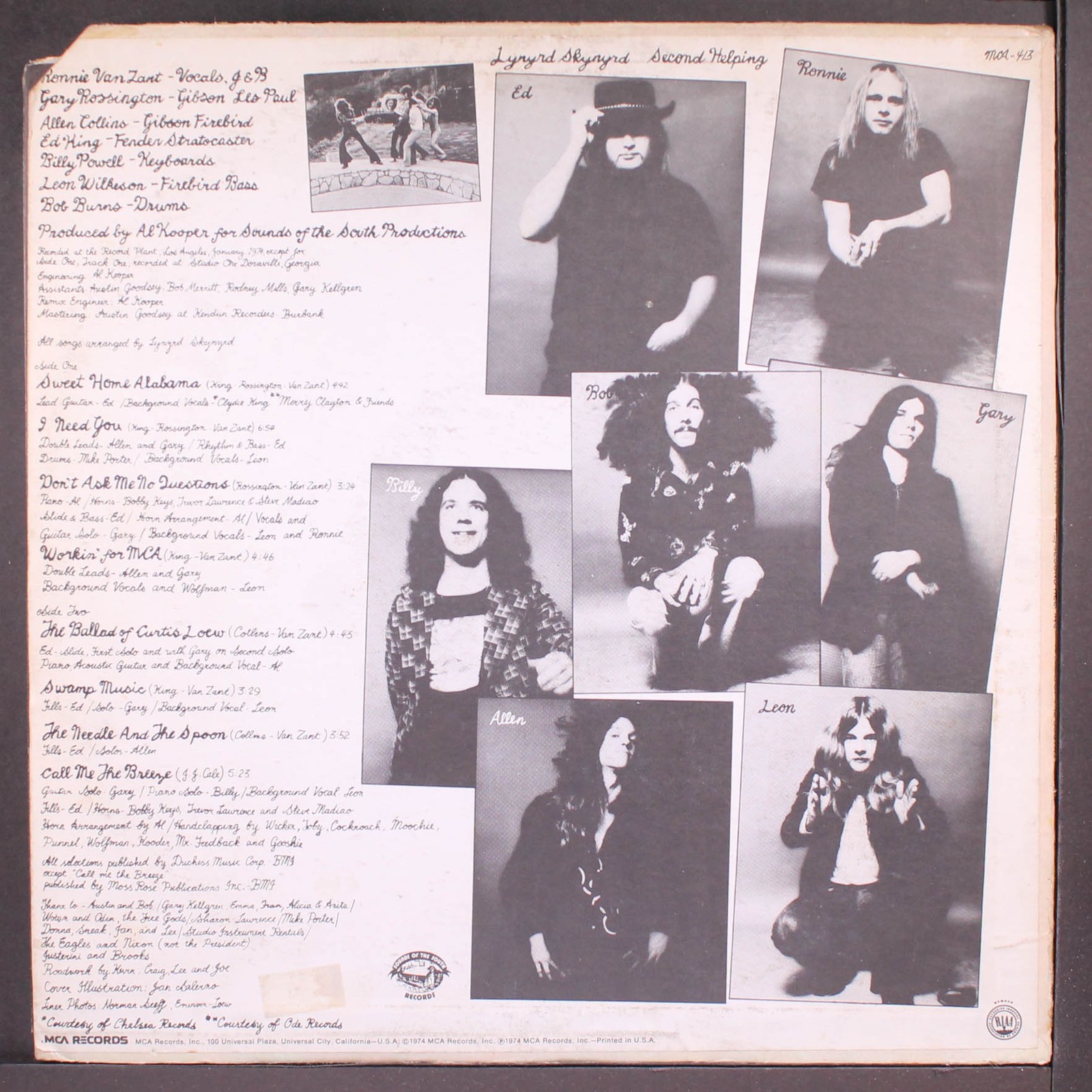 LYNYRD SKYNYRD: second helping MCA SOUNDS OF THE SOUTH 12″ LP 33 RPM