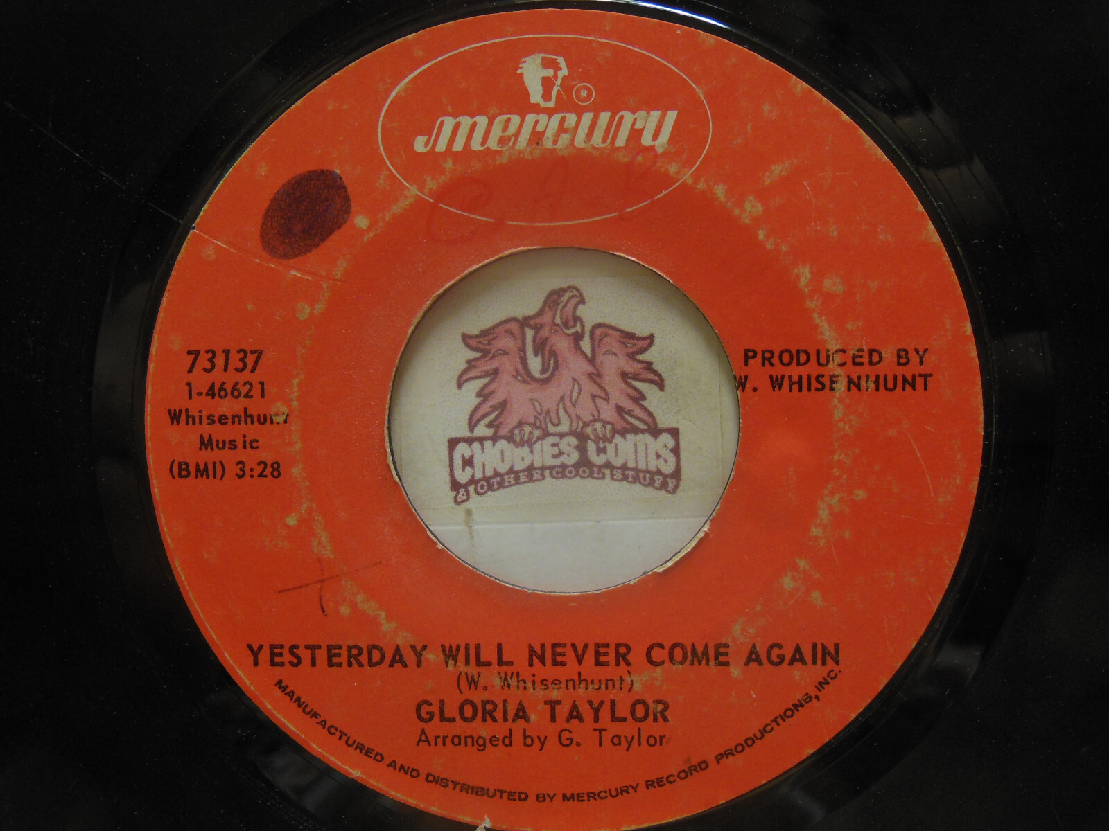 Gloria Taylor – Yesterday Will Never Come Again / Unyielding, 45 RPM Fair (26F)