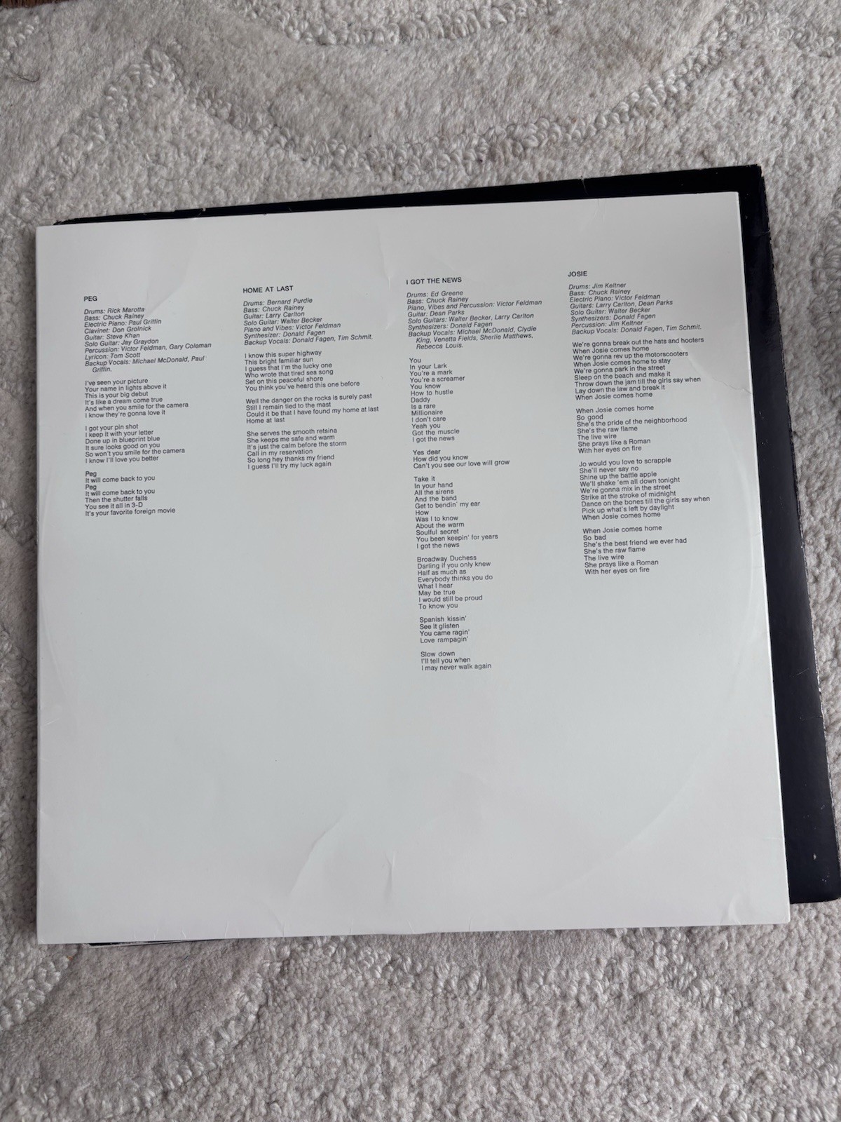 VINYL LP by STEELY DAN “AJA” (1977) ABC RECORDS AA-1006 – GATEFOLD / JAZZ, ROCK