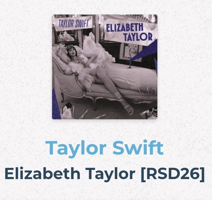 RARE Taylor Swift Elizabeth Taylor 7″ Violet Glitter Vinyl Record Store Day RSD