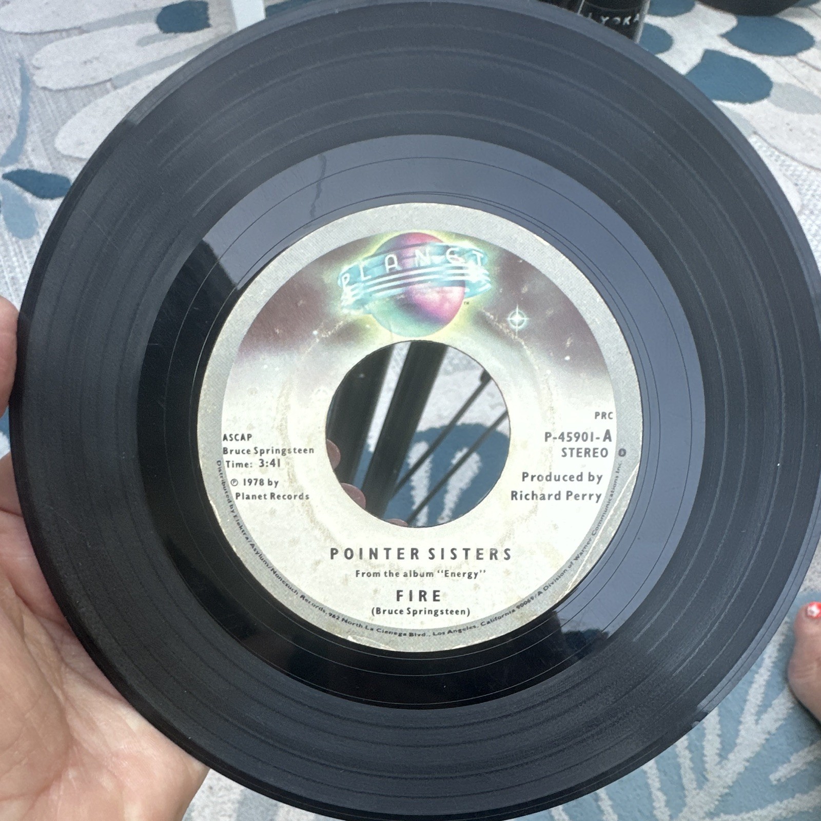 Pointer Sisters Fire / Love Is Like A Rolling Stone 7″ 45 Planet P-45901