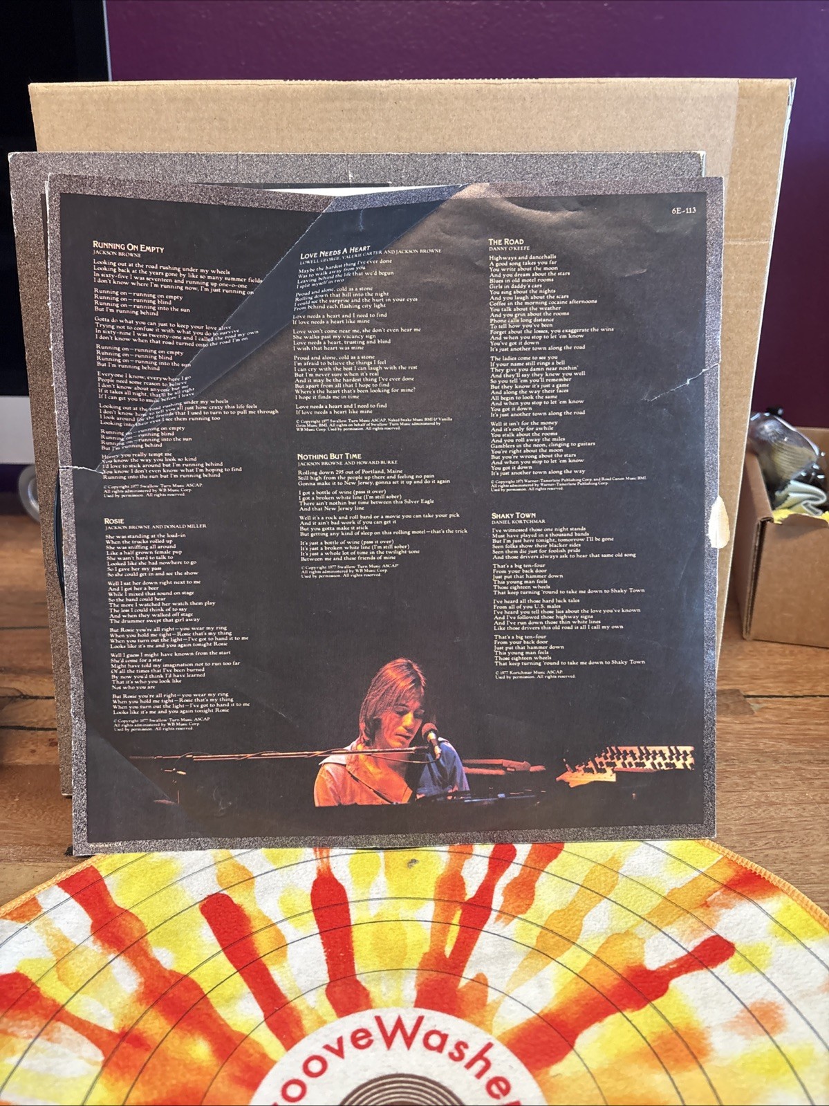 Jackson Browne Running on Empty Asylum 6E-113 1977 LP 33 RPM 12″ Vinyl