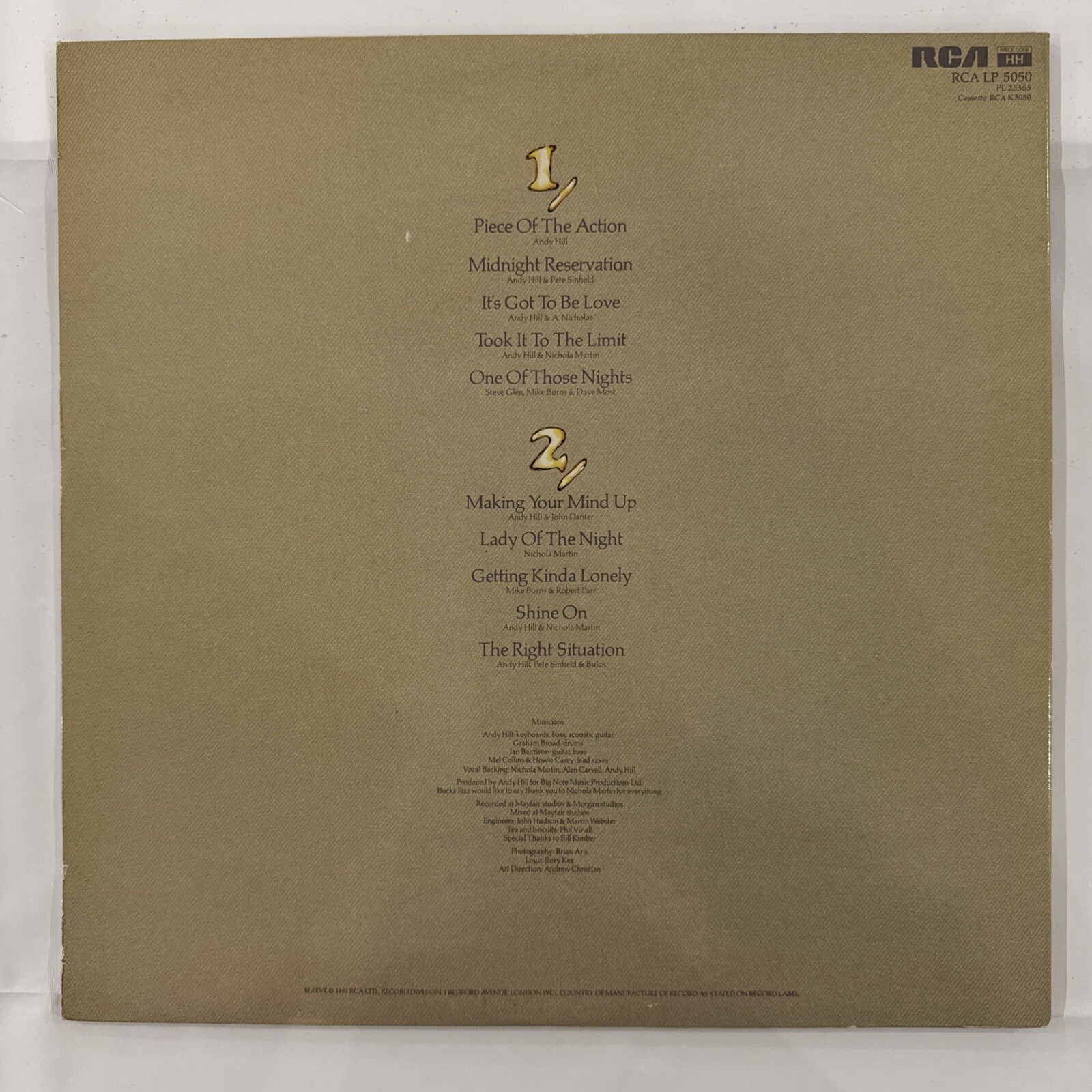 BUCKS FIZZ 1981 UK Debut VINYL LP One Of Those Nights Making Your Mind Up same *