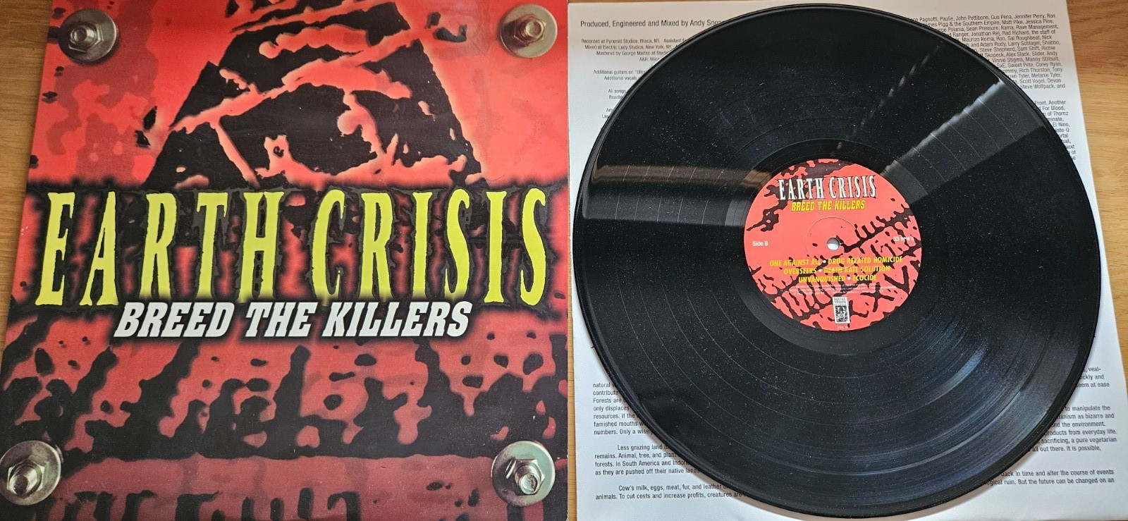 Earth Crisis Breed The Killers LP 1998 Original US 1st Pressing w/ Inner Sleeve