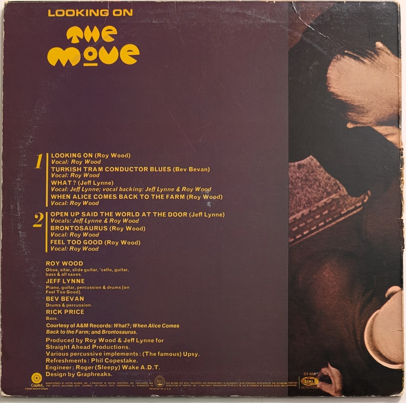 THE MOVE – LOOKING ON LP 33 RPM VINYL (Rock, Blues Rock)