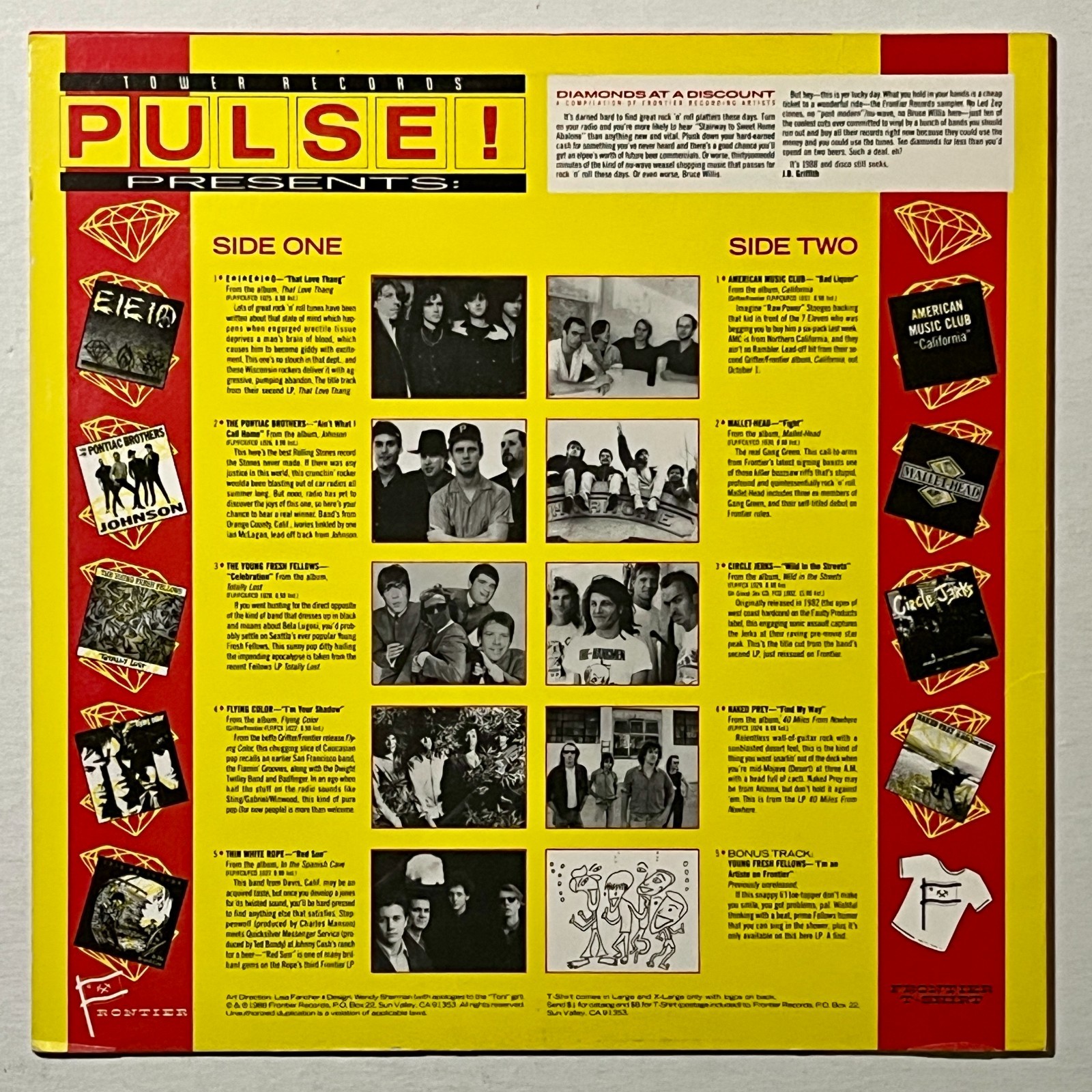 Tower/Pulse DIAMONDS AT A DISCOUNT Frontier Records Vinyl Comp 1988 CIRCLE JERKS