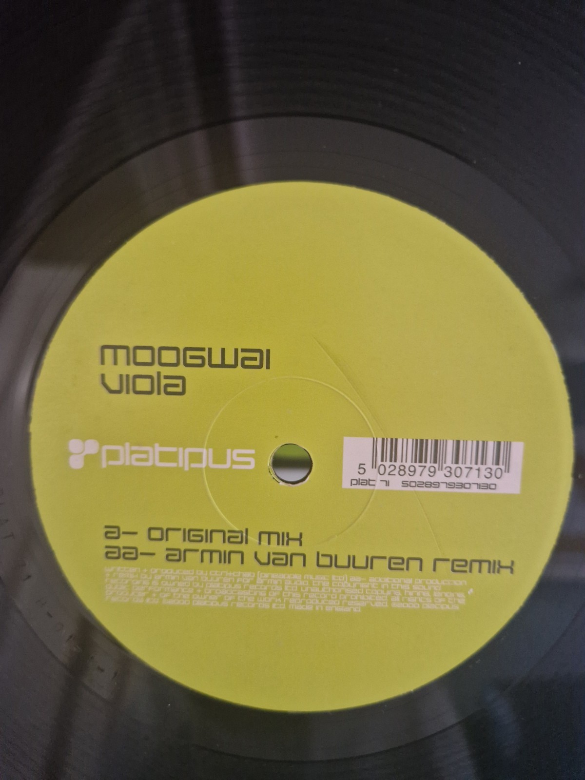 Trance-Moogwai-Viola. 12″ Vinyl Record-Armin Van Buuren Remix-Original mix-Vg+
