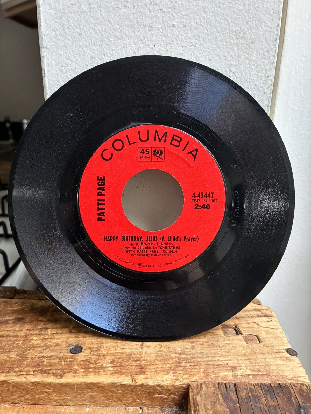 Patti Page Christmas Bells Happy Birthday Jesus 45 Rpm