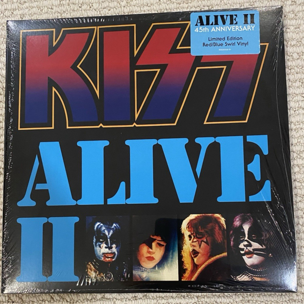 KISS Alive II 45th Anniversary Red & Blue Swirl Vinyl LP BRAND NEW & SEALED
