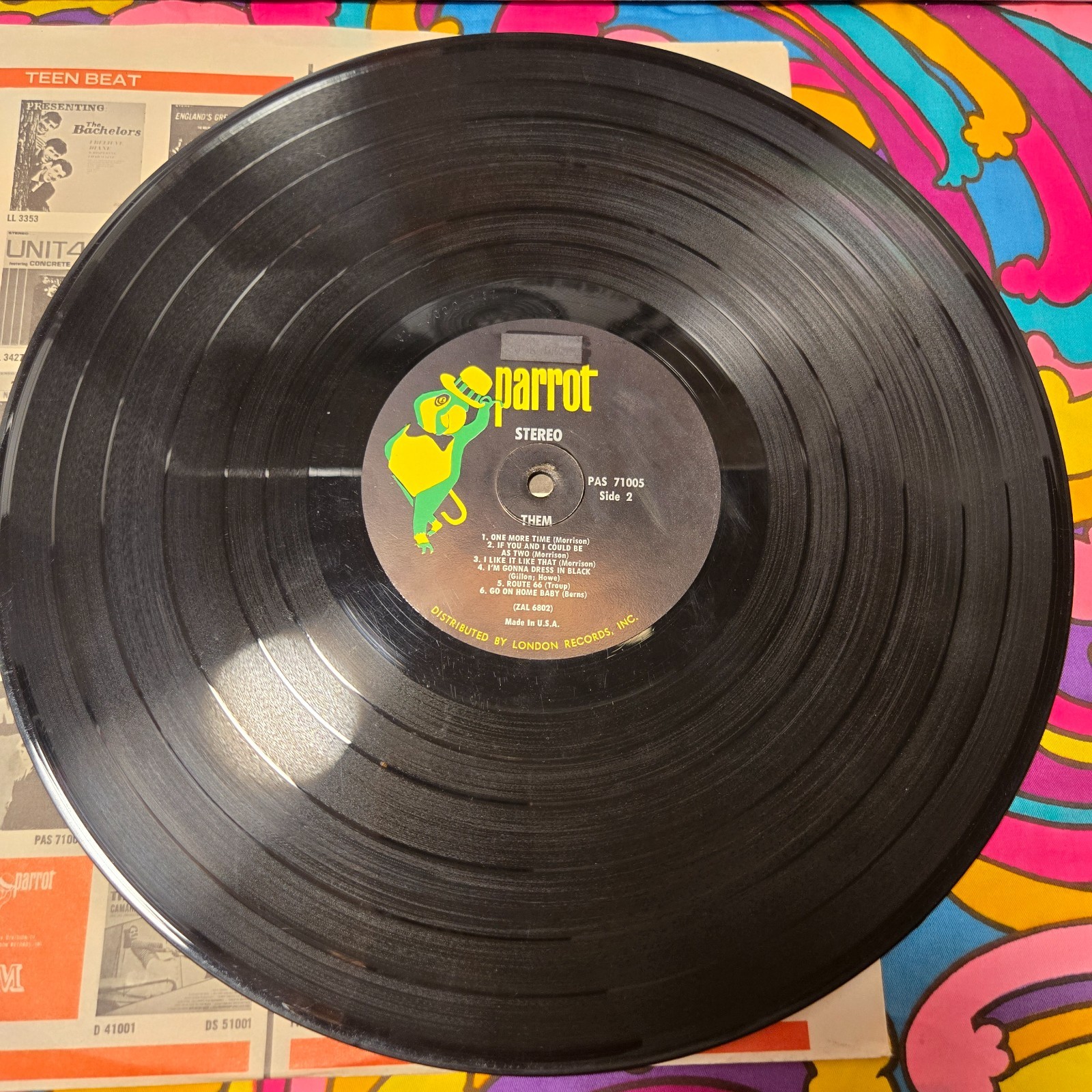 THEM Here Comes the Night LP 1965 US Stereo Parrot Rare Psych Van Morrison