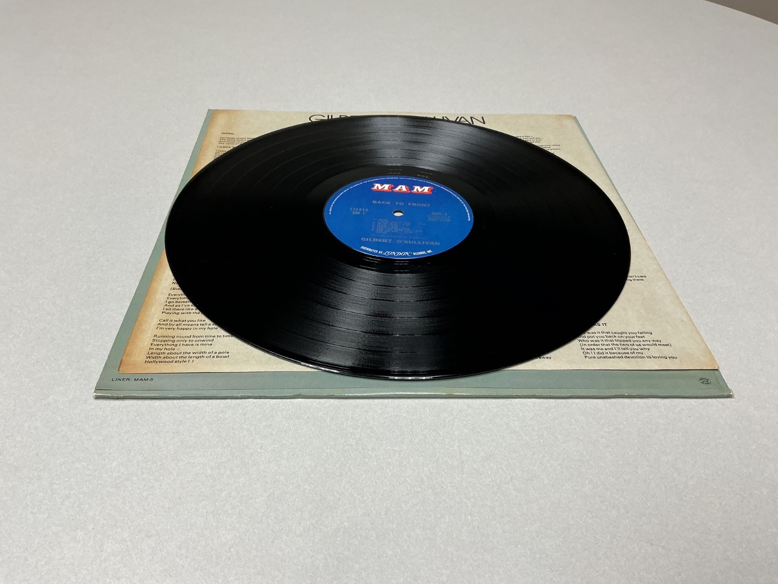 Gilbert O’Sullivan – Back To Front 1972 LP MAM-5 / Ultrasonic Cleaned / NM