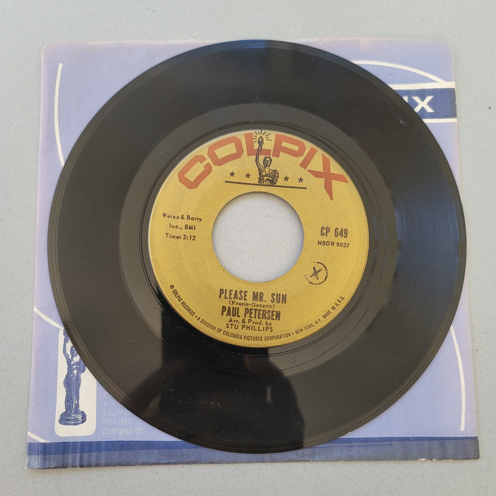 Colpix Records – Paul Petersen – Please Mr. Sun / Lollipops And Roses – 45RPM