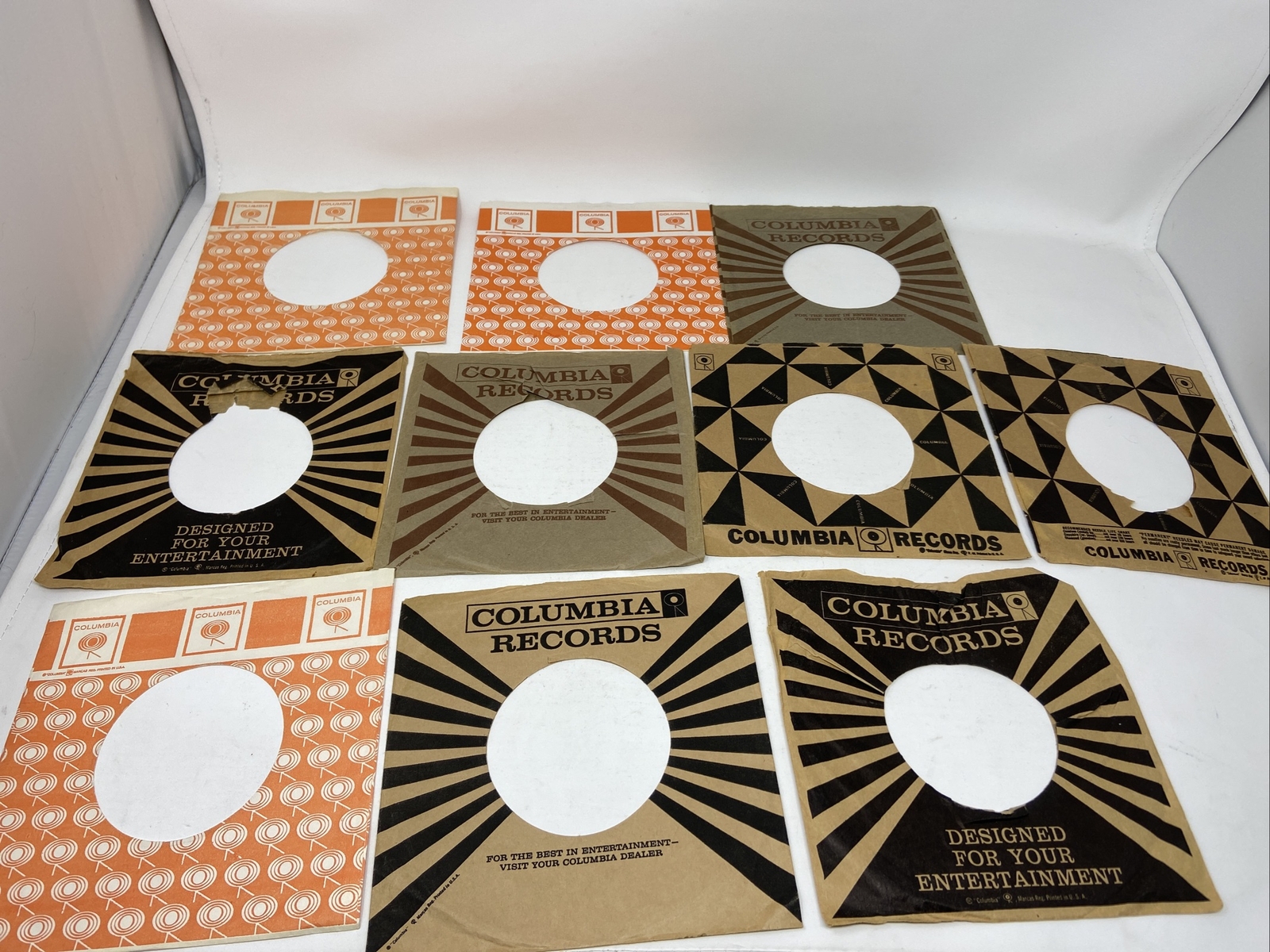 10 Columbia Records 7″ 45 RPM Company Paper Sleeve Only NO RECORD Mixed Styles