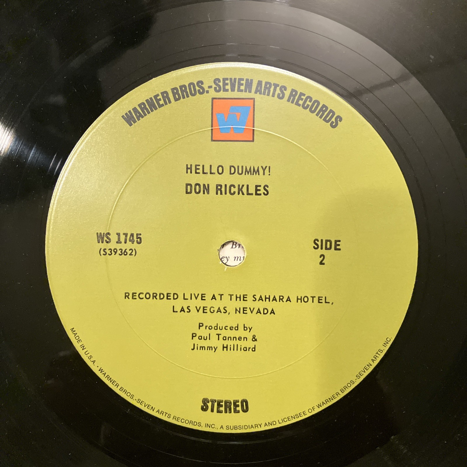 Don Rickles ‘Hello Dummy!’ 1968 12” Vinyl Record – Warner Bros