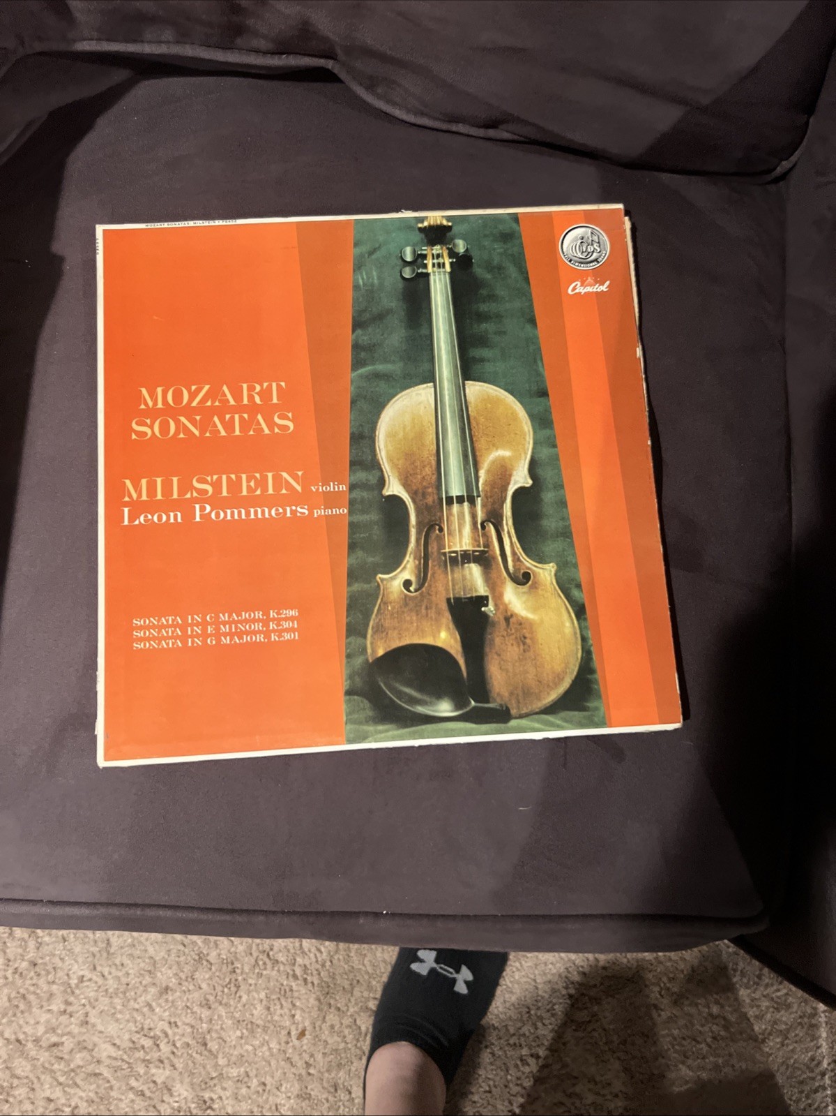 Mozart Violin Sonatas (Milstein, Pommers) Capitol P8452, mono, excellent to NM