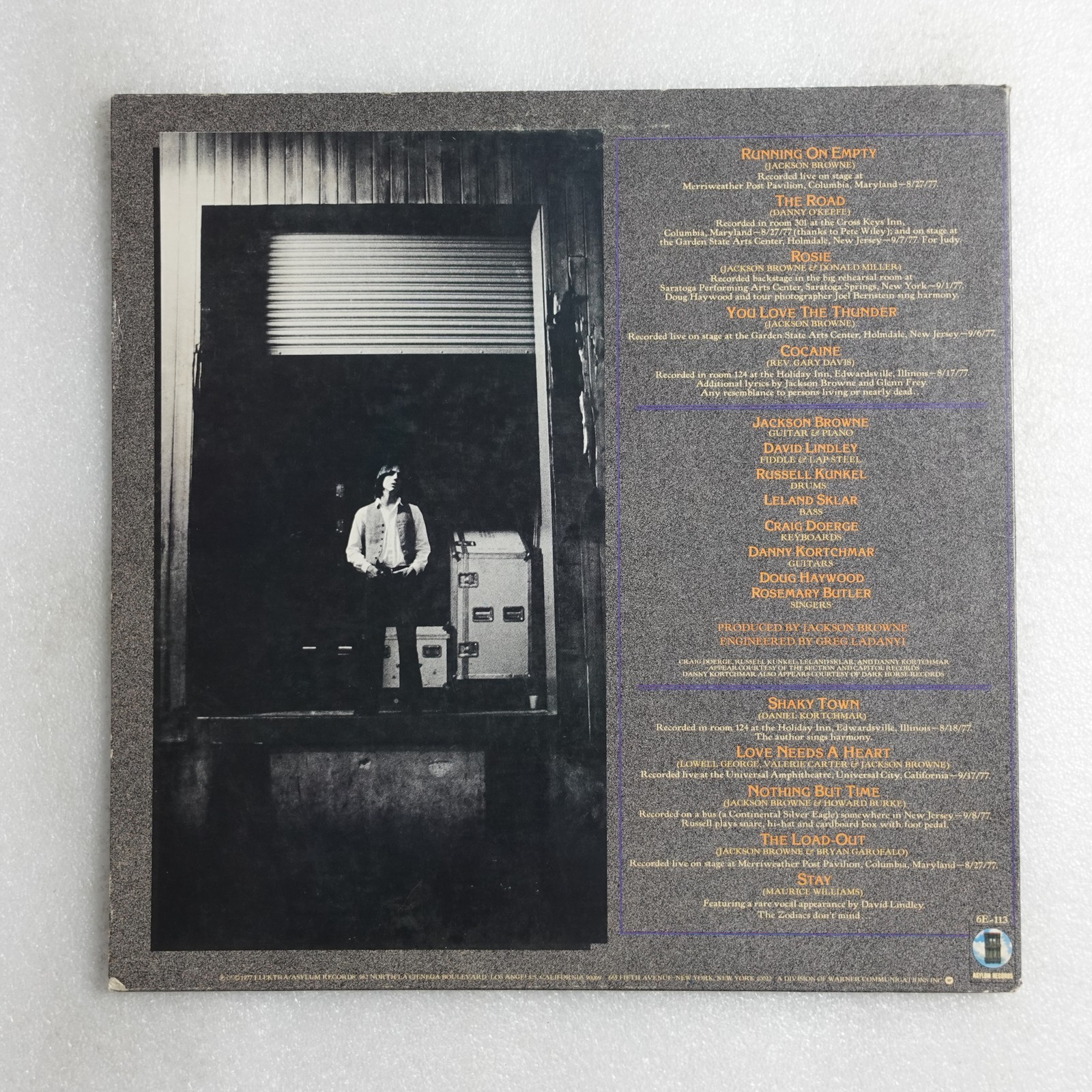 Jackson Browne Running On Empty LP Vinyl Album Record Rock