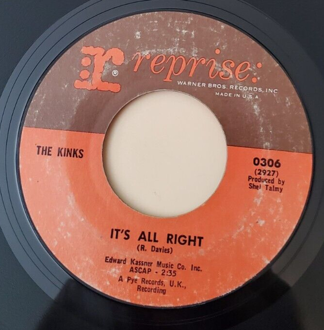 Kinks YOU REALLY GOT ME / IT’S ALL RIGHT (ROCK N ROLL 45) #0306 PLAYS VG+