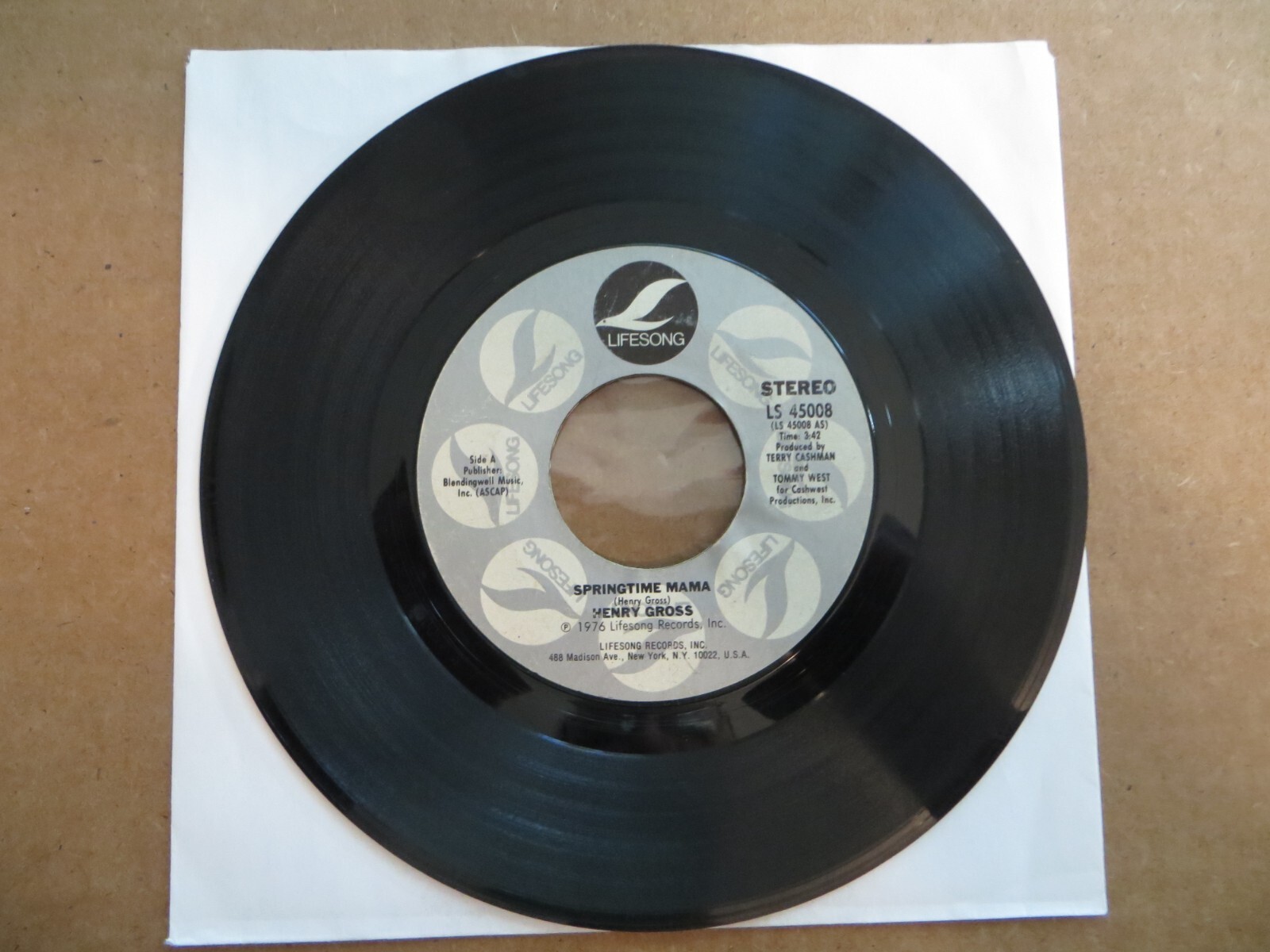 Henry Gross – Springtime Mama – 1976 – Lifesong LS 45008 7″ Single G+/Generic