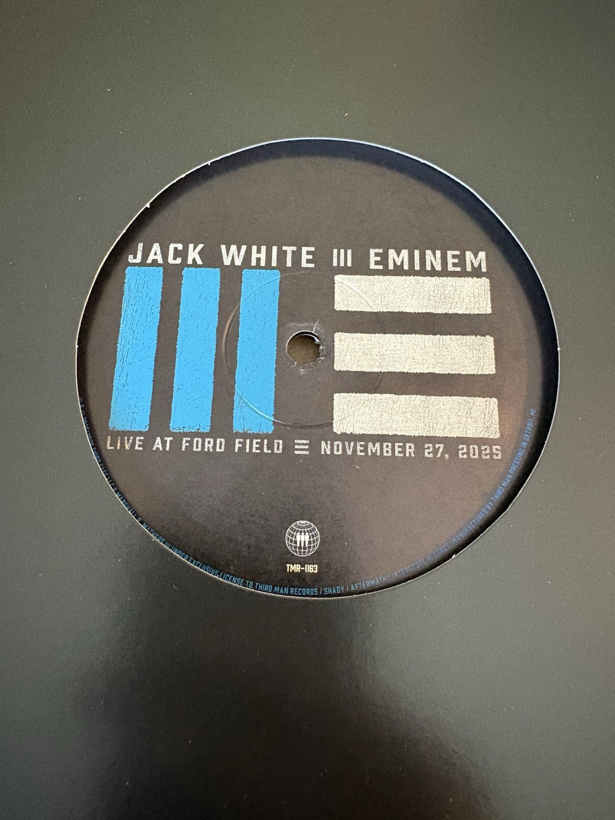 Eminem X Jack White Live At Ford Field Vinyl 12” November 27, 2025 Sold Out