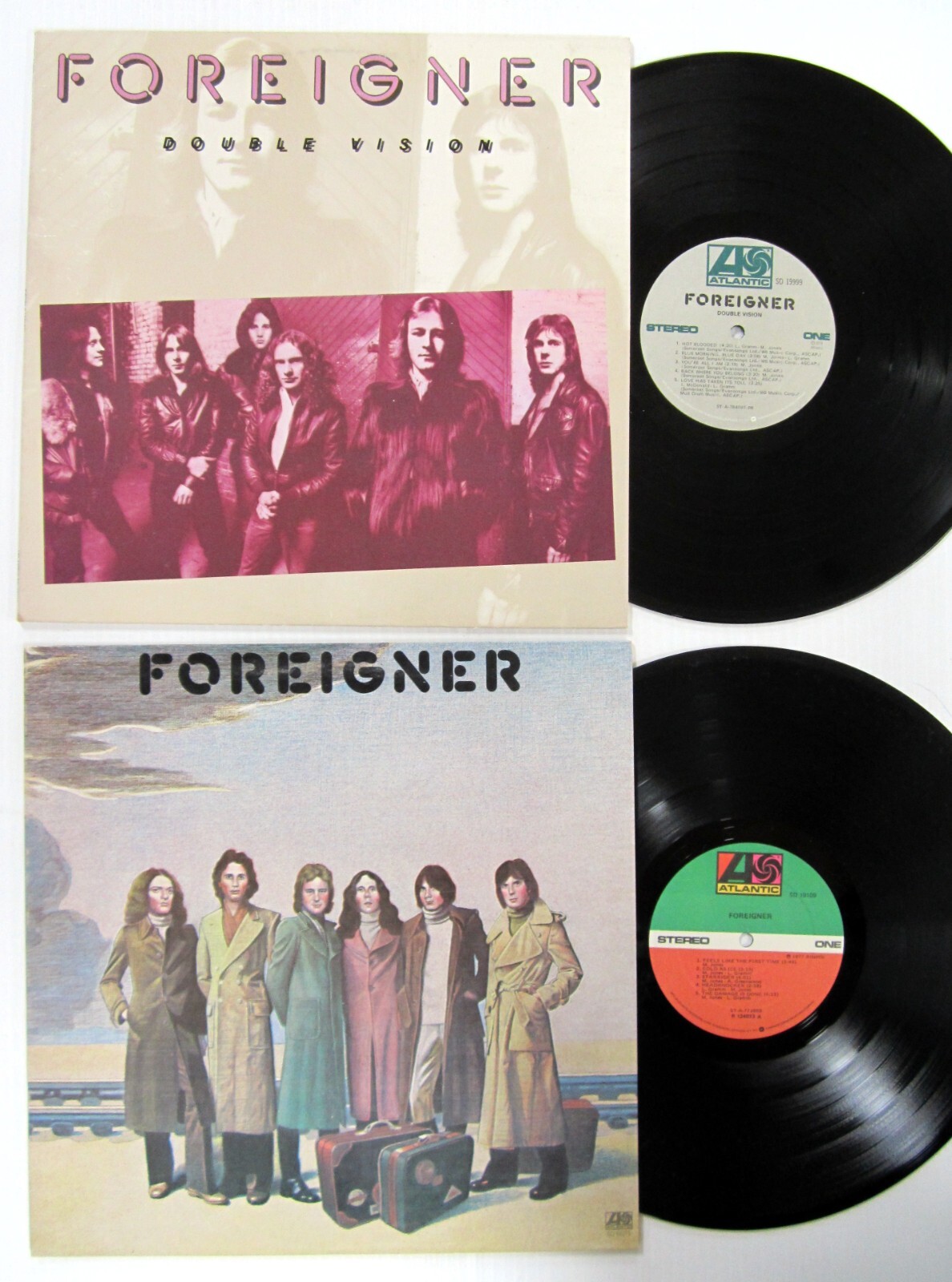 FOREIGNER Lot of 2 LP’s; 1st & Double Vision 1970s HARD ROCK Lou Gramm Ac 344