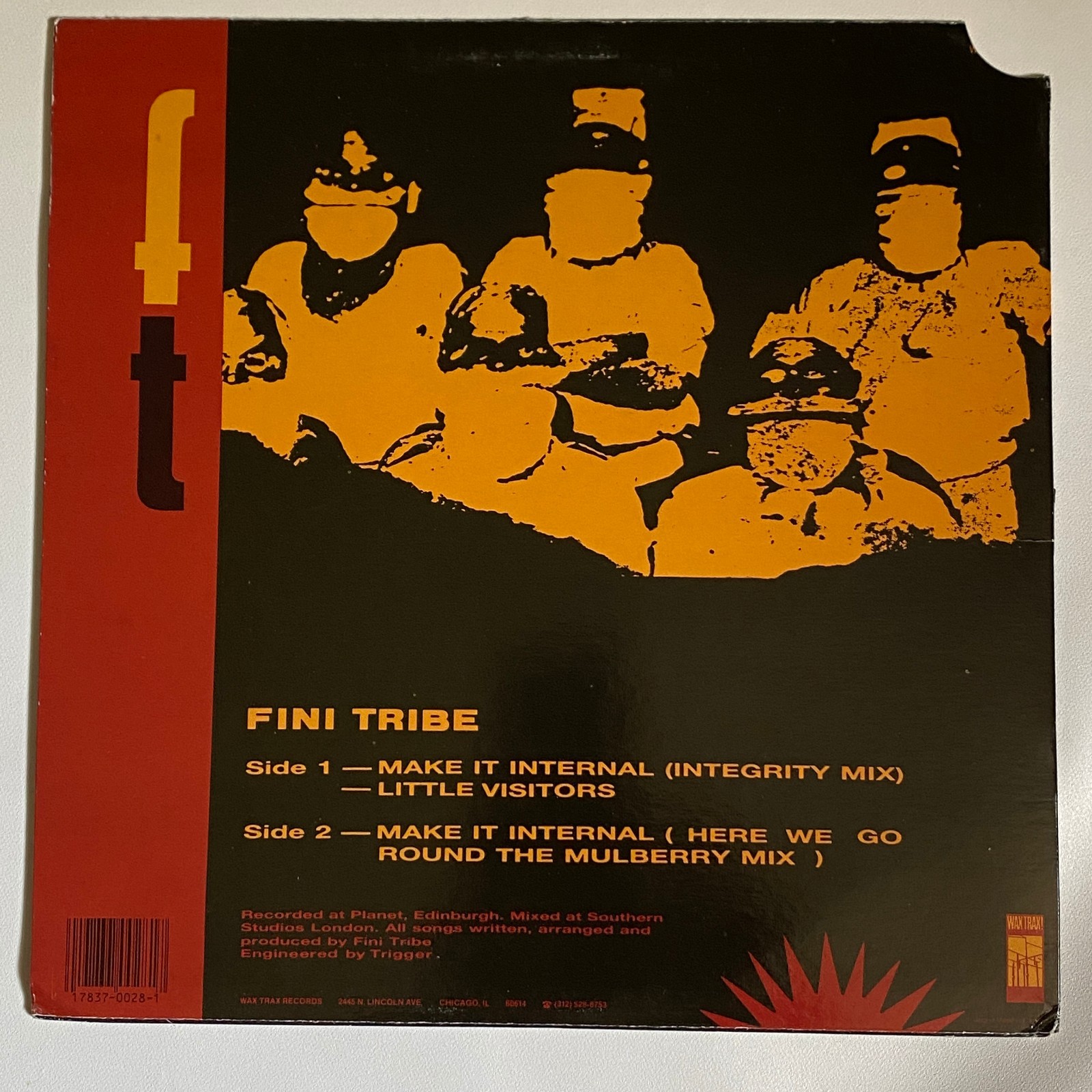 FINI TRIBE – MAKE IT INTERNAL 12″ SINGLE CUT CV EX-/EX 1987 US WAX TRAX! WAX 028