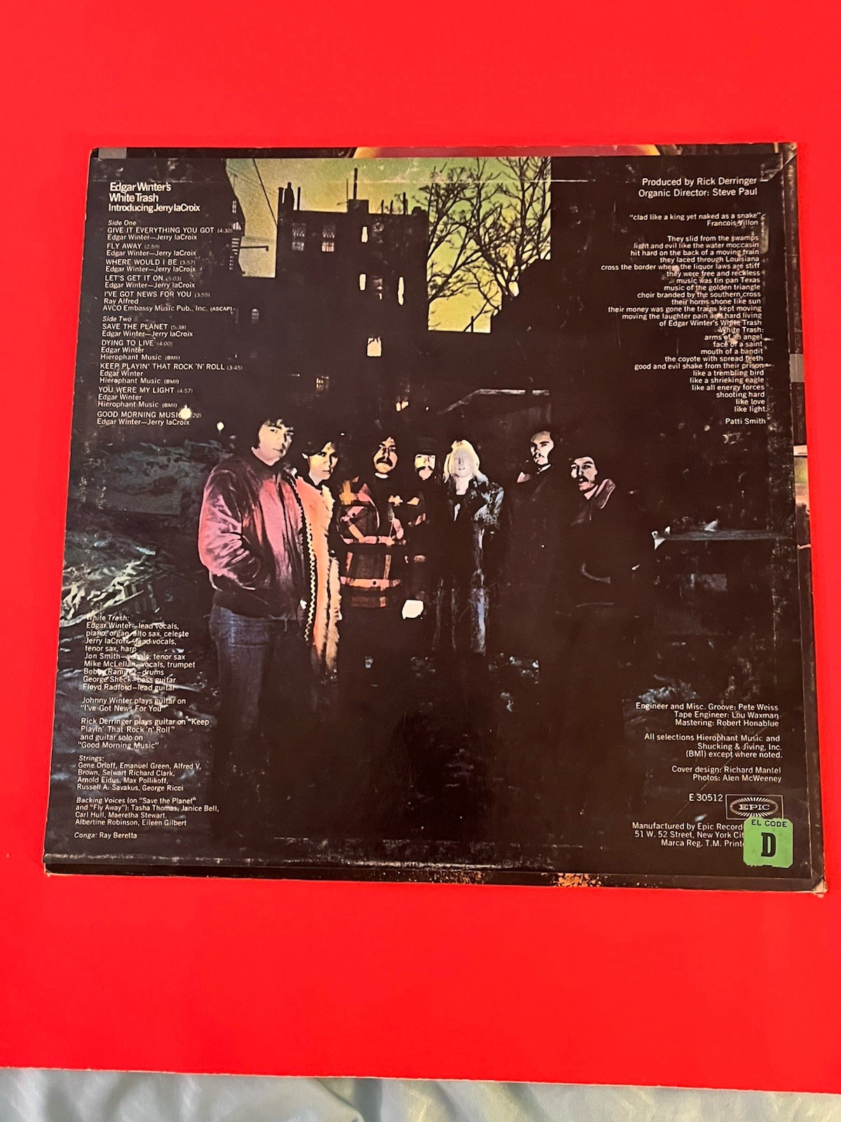 LP Edgar Winter’s White Trash Epic – E 30512 US 1971