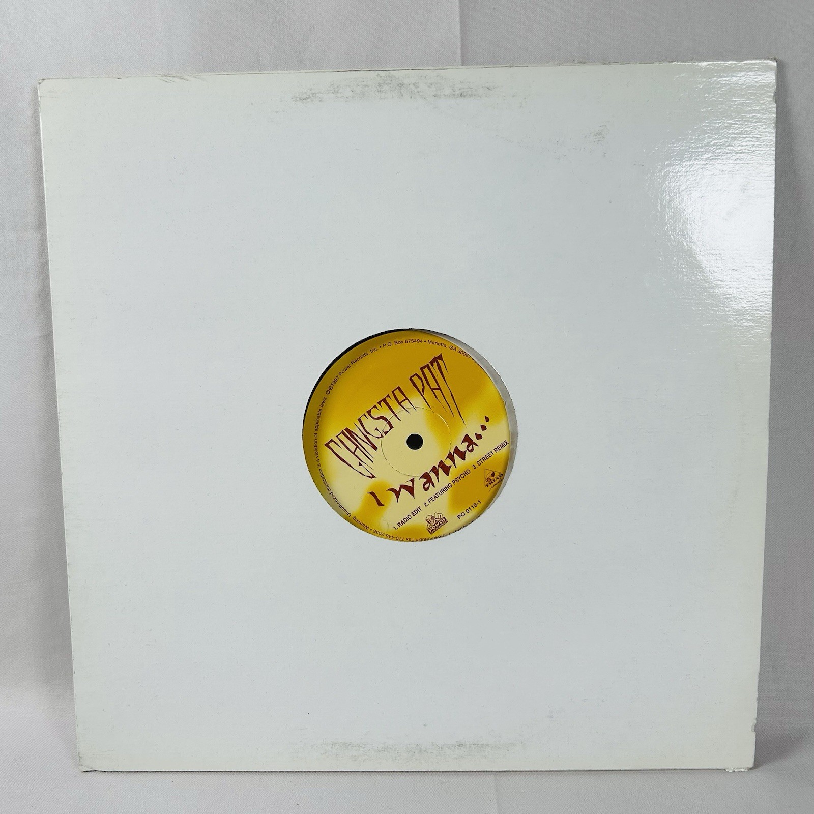 GANGSTA PAT I Wanna 1997 Vinyl LP Radio Psycho Street Remix RARE Promo VIDEO