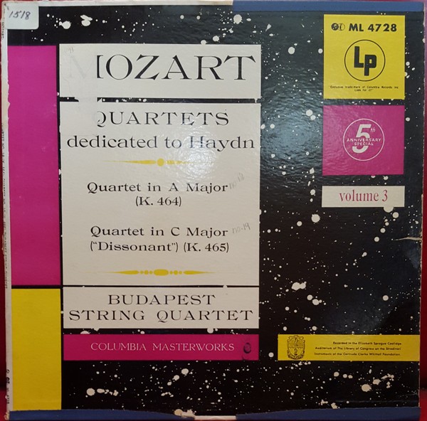 Wolfgang Amadeus Mozart – Budapest String Quartet, Quartets Dedicated To Haydn.