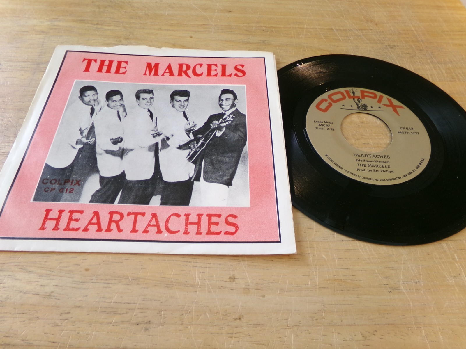 The Marcels 45 – Heartaches – Colpix CP-612 repro w/repro PS