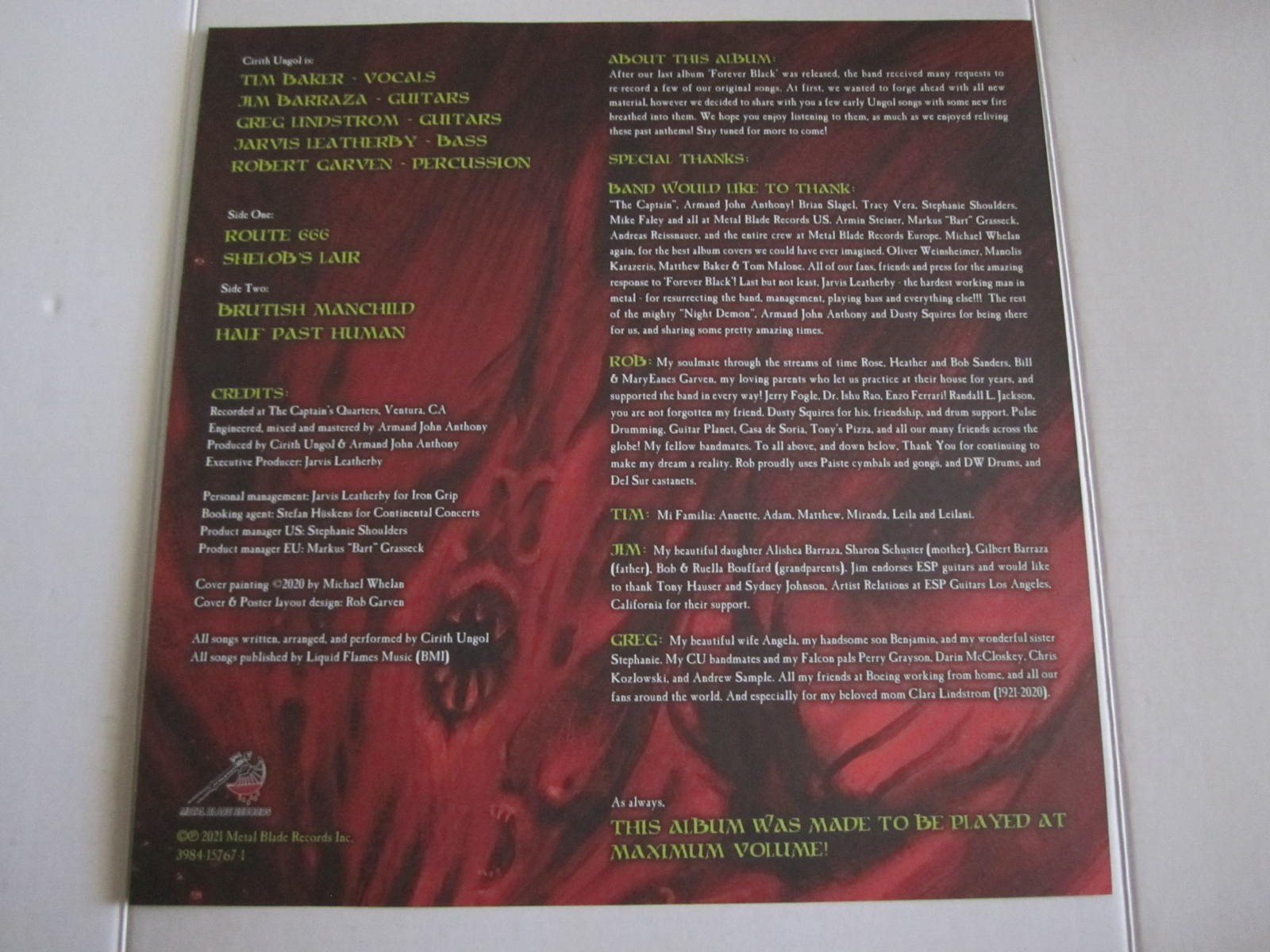 CIRITH UNGOL – Half Past Human, EP, 45 RPM, Dark Red Marble, 2021 LIKE NEW!