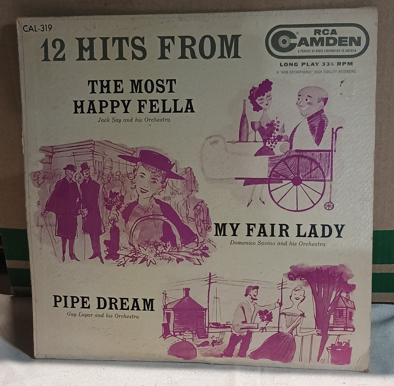 RCA Camden 12 Hits Most Happy Fella/My Fair Lady/Pipe Dream 12″ LP 33 CAL-319