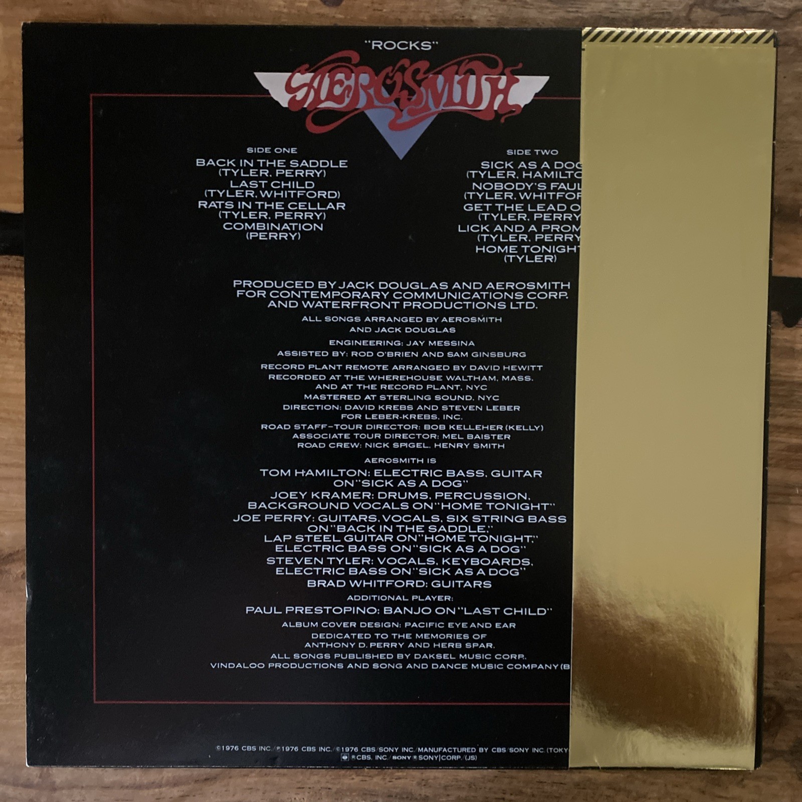 Aerosmith ~ Rocks ~ Vintage Japanese LP w/Insert CBS/Sony – 25AP 78