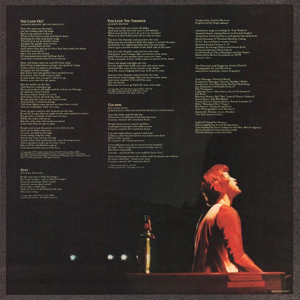Jackson Browne – Running On Empty RARE OG 1977 PRC Press INNER+BOOKLET (VG+) LP